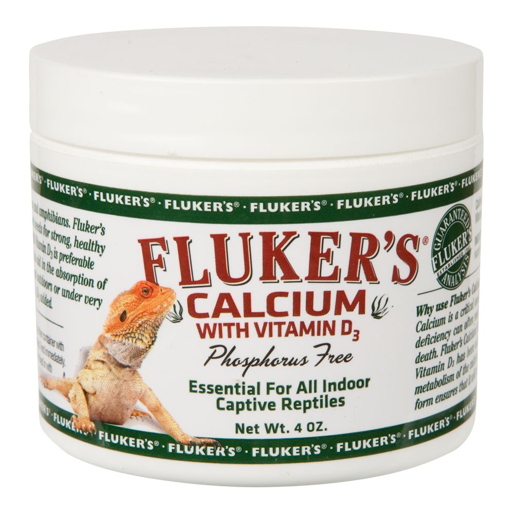 Fluker's® Phosphorous Free Calcium with Vitamin D3 Indoor Reptile Supplement (4 Fl Oz)