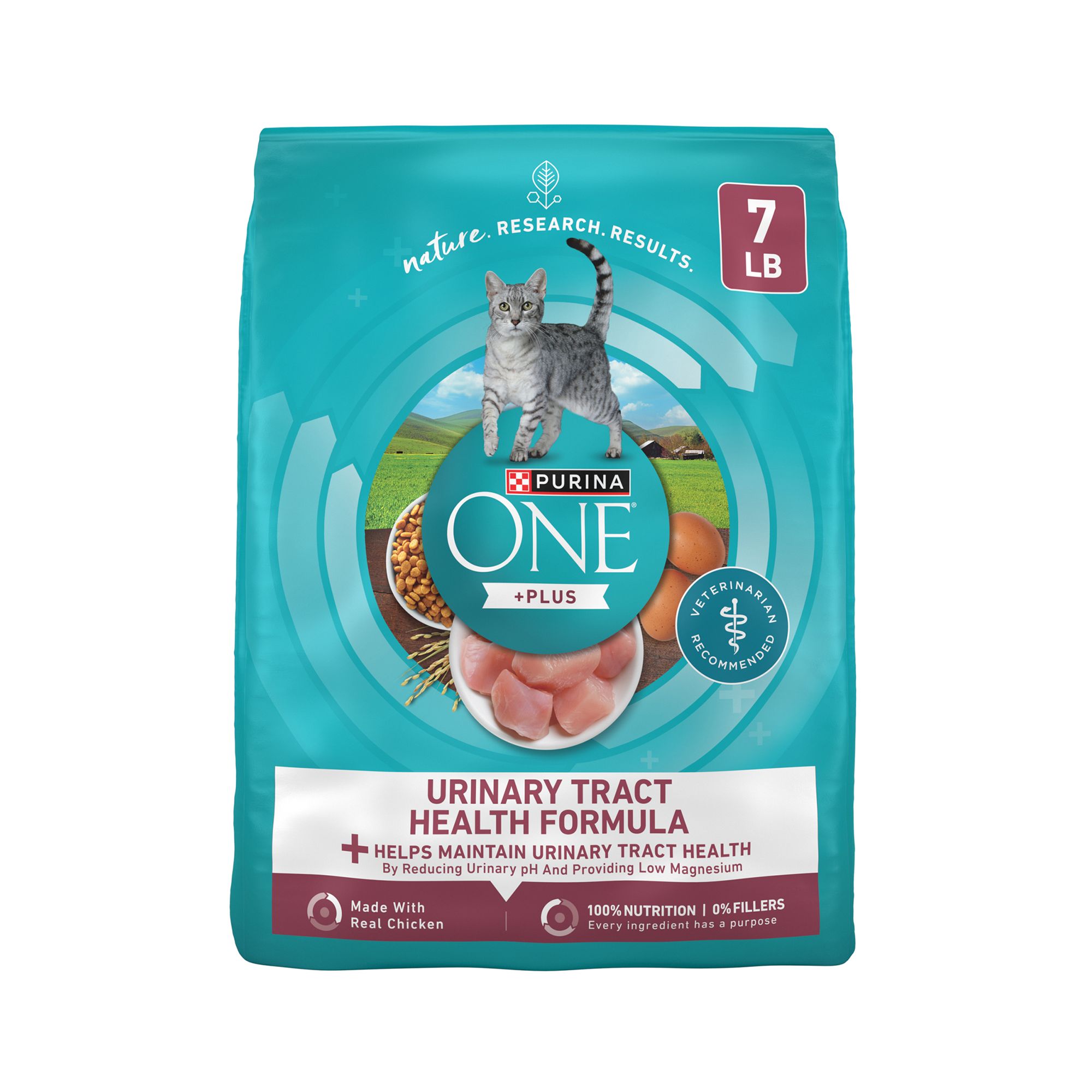 Purina ONE +Plus Urinary Tract Adult Cat Dry Food - Chicken, High-Protein, Size: 7 lb | PetSmart Yellow