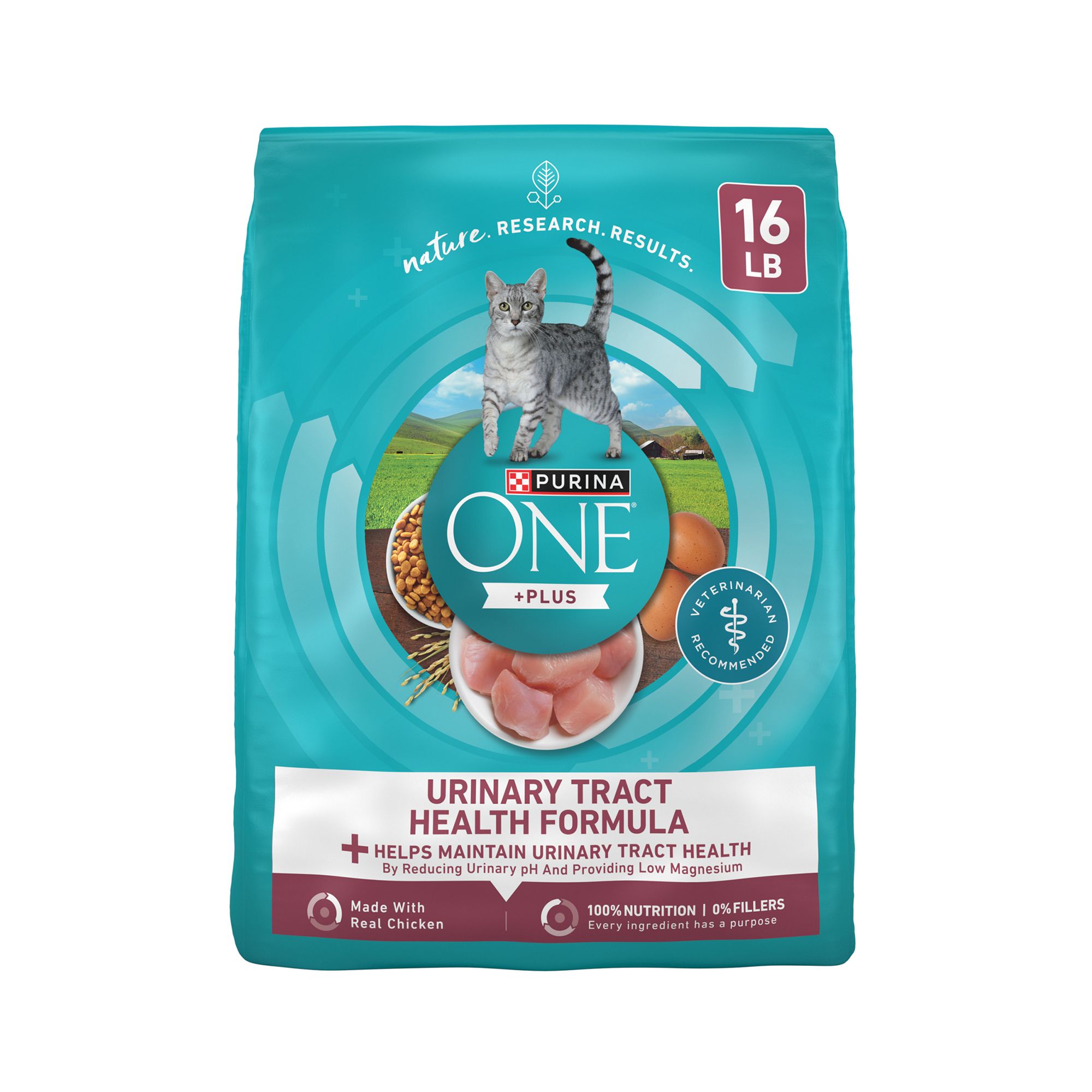 Purina ONE +Plus Urinary Tract Adult Cat Dry Food - Chicken, High-Protein, Size: 16 lb | PetSmart Yellow