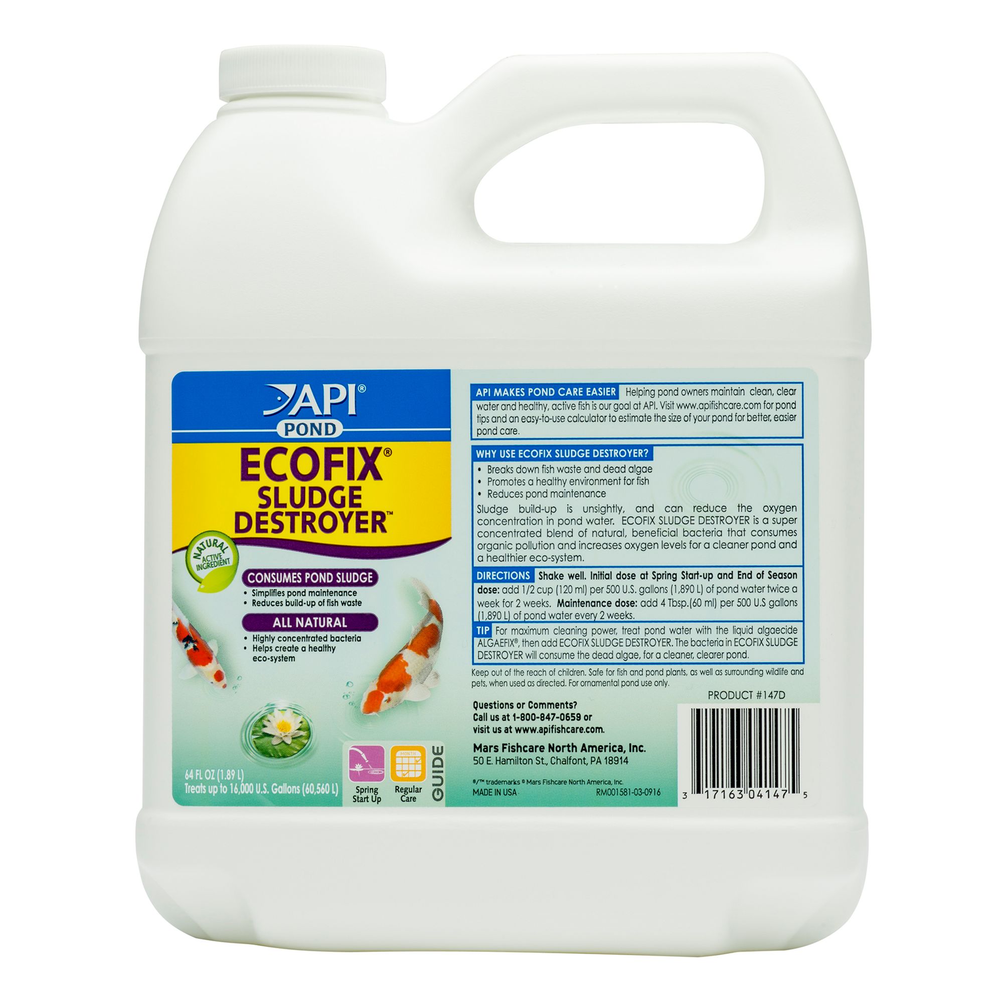 Api Pondcare Ecofix Bacterial Clarifier Pond Water Conditioner Size 64 Fl Oz Api Pondcare Ecofix Bacterial Clarifier Pond Water Conditioner Size 64 Fl Oz