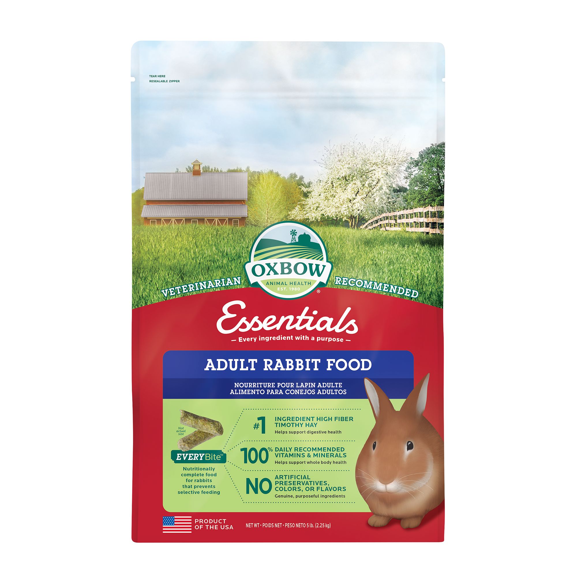 Oxbow Essentials Adult Bunny Rabbit Food, Size: 5 lb | PetSmart