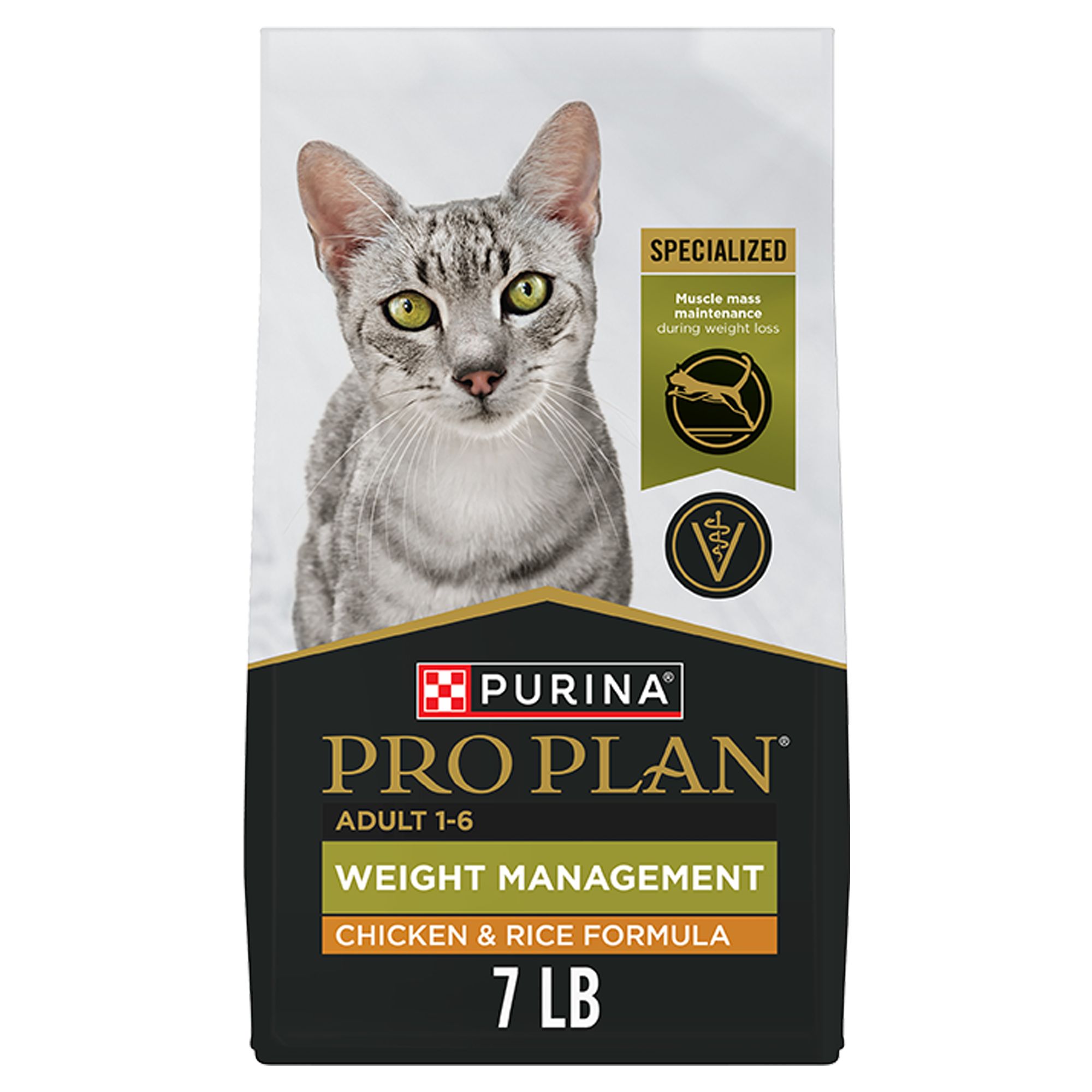 Purina Pro Plan Specialized Adult Dry Cat Food - Low Calorie, No Artificial Colors, Chicken and Rice, Size: 7 lb | PetSmart