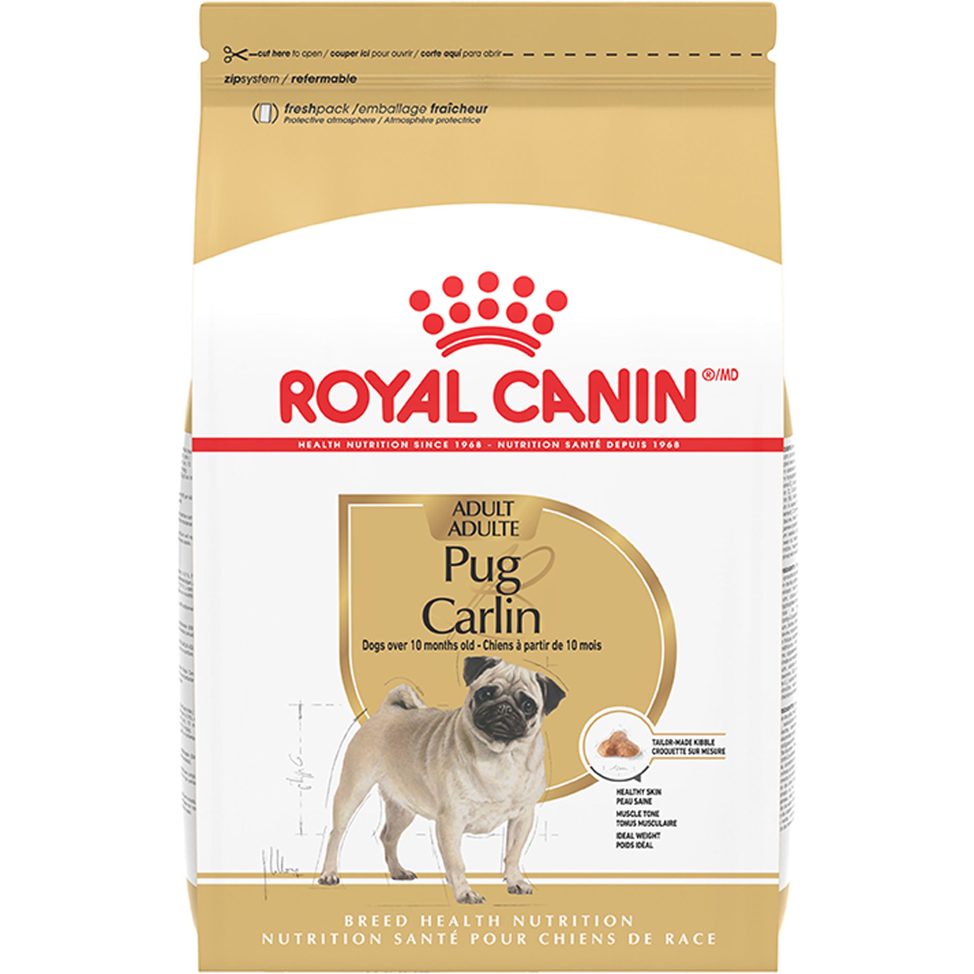 Royal Canin Breed Health Nutrition Pug Specific Adult Dog Dry Food - 10 lb | PetSmart Green
