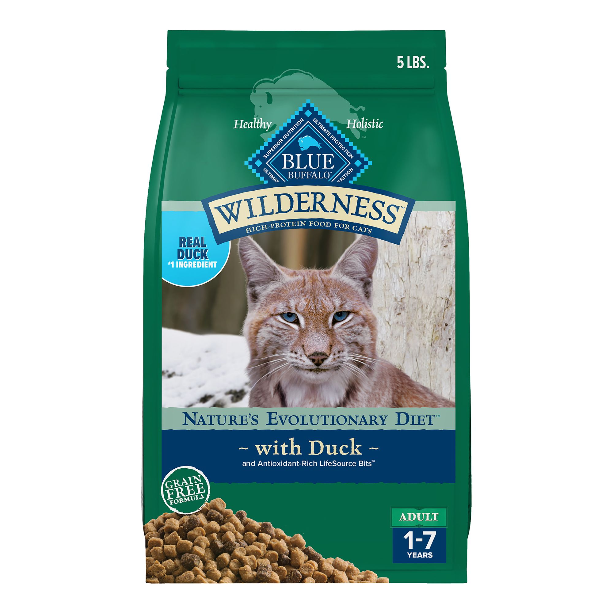 Blue Buffalo Wilderness; Adult Dry Cat Food - Grain Free, Duck, Size: 5 lb | PetSmart