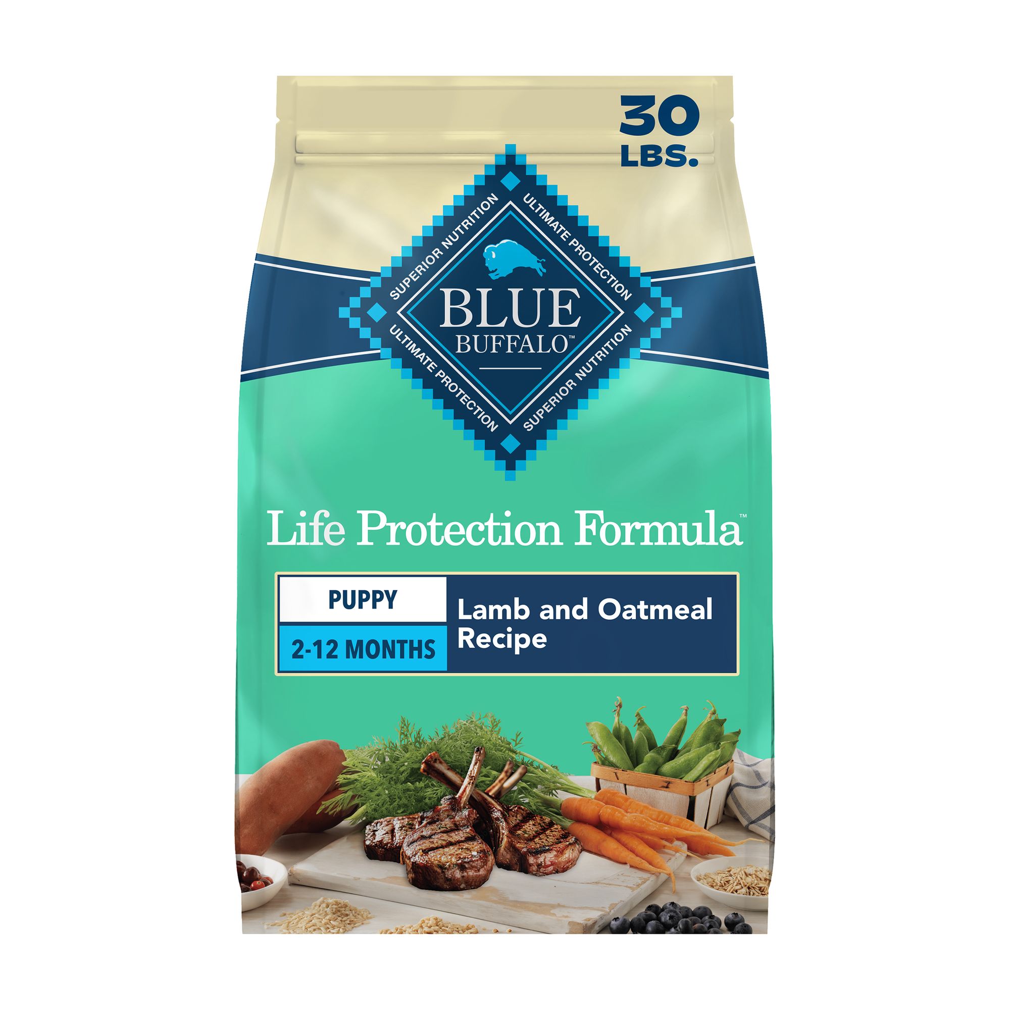 Blue Buffalo Life Protection Formula; Puppy Dry Dog Food - Lamb and Oatmeal, Size: 30 lb | PetSmart