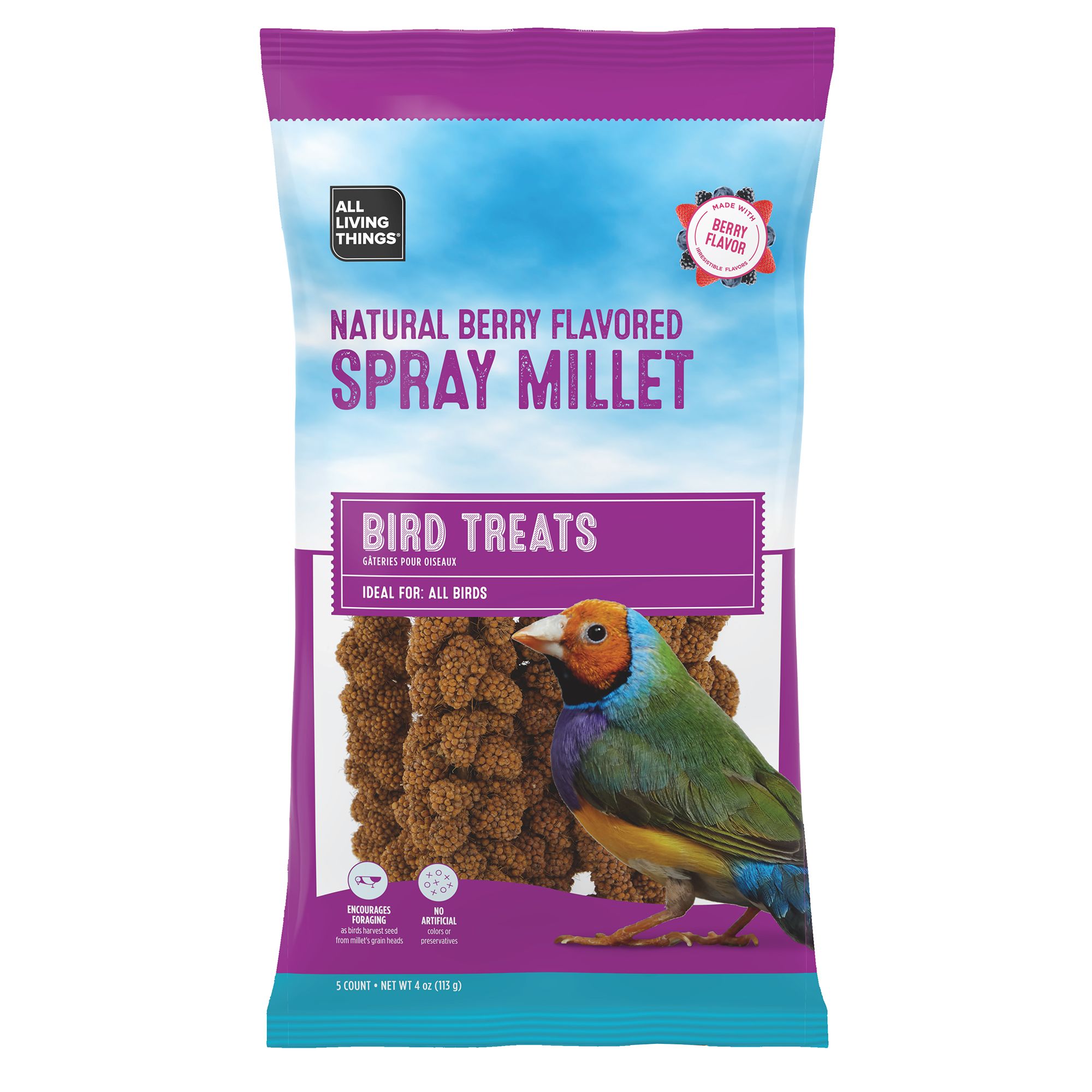 All Living Things®  Berry Scented Spray Millet (5 Count)