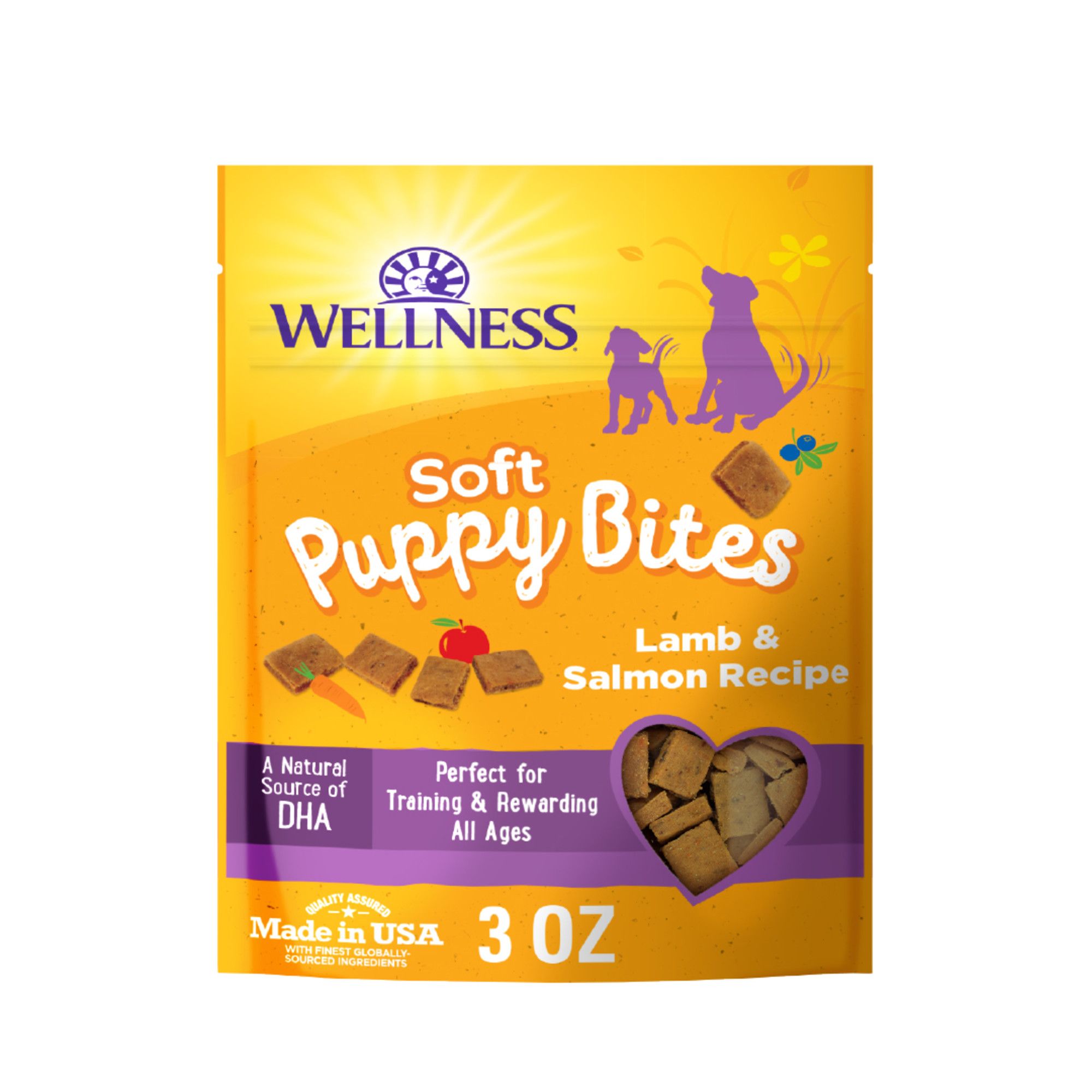 Wellness Soft Puppy Bites Treats - Natural, Grain Free, Lamb and Salmon, Size: 3 oz, Flavor: Real Fruit | PetSmart