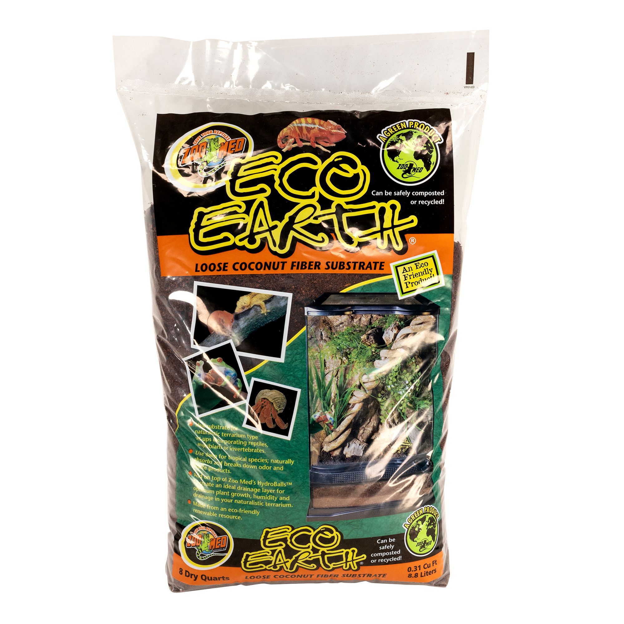 Zoo Med Eco Earth Loose Fiber Reptile Substrate - Coconut Fiber Substrate - 8 qt