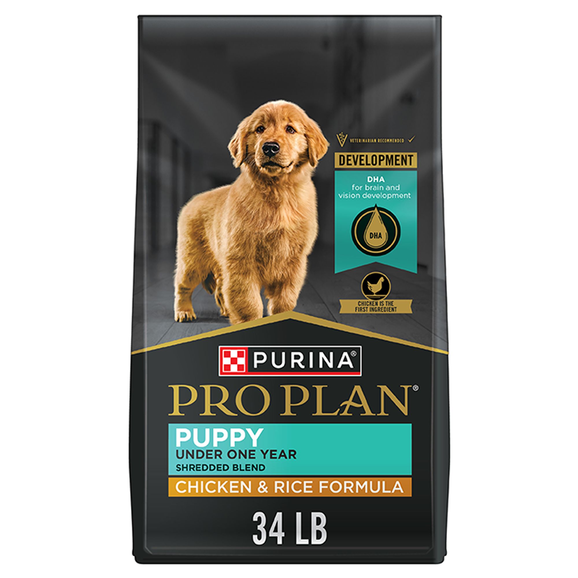 Purina Pro Plan High Protein Dry Puppy Food Shredded Blend Chicken & Rice Formula (34 Lb)