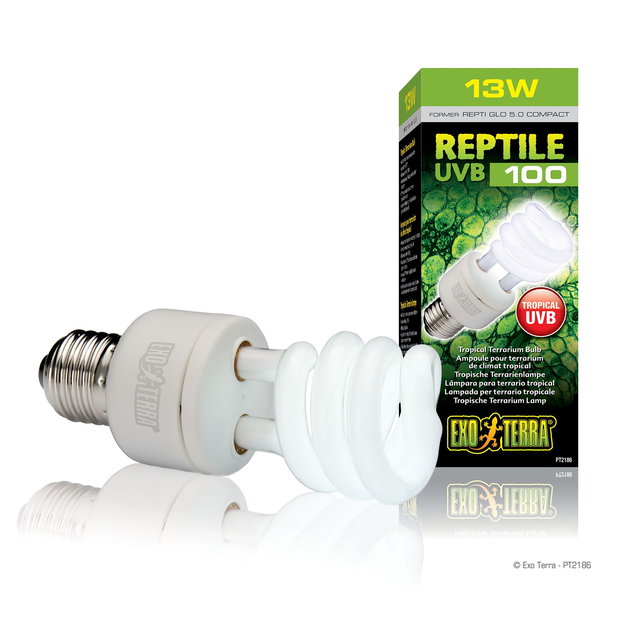 Exo Terra® Repti Glo Tropical Terrarium Lamp - UVB 100 (13 Watts)
