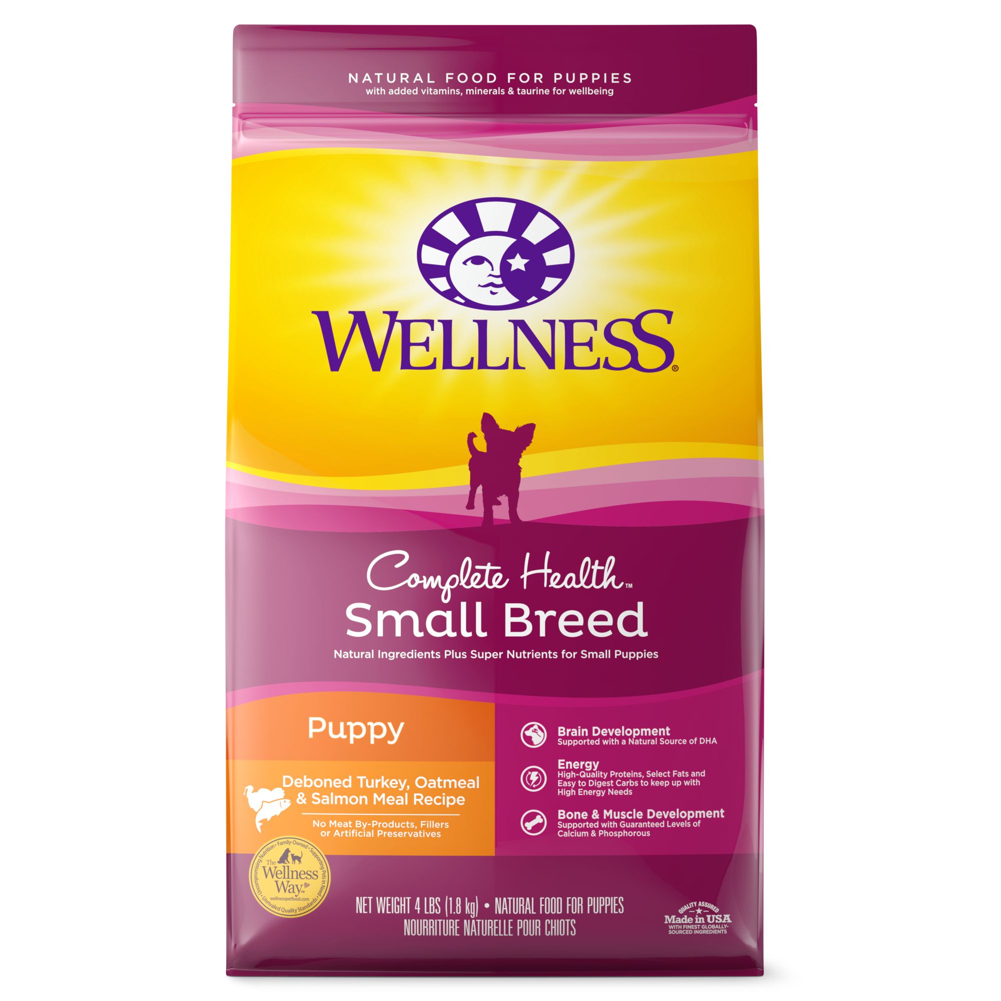 Wellness Complete Health Small Breed Puppy Dry Dog Food - Natural, Size: 4 lb | PetSmart Brown