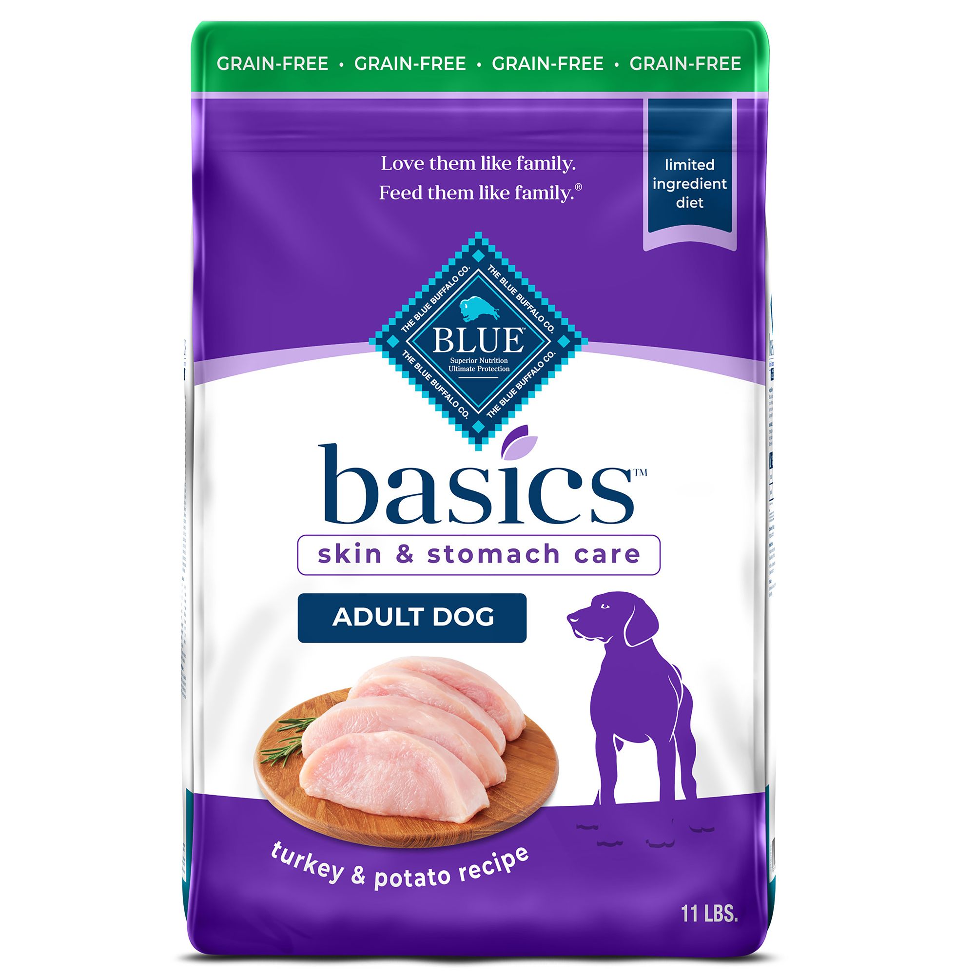 Blue Basics Adult Dog Food Limited Ingredient Grain Free Turkey And Potato Size 11 Lb Blue Buffalo Blue Basics Adult Dog Food Limited Ingredient Grain Free Turkey And Potato Size 11 Lb Blue Buffalo
