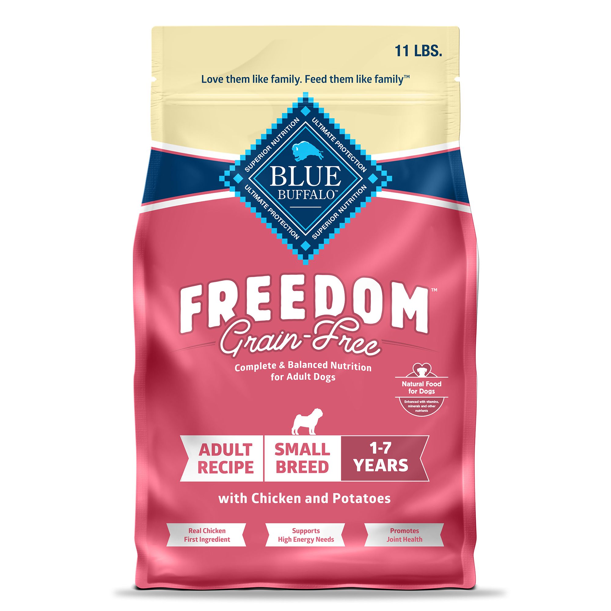Blue Buffalo Freedom; Small Breed Adult Dry Dog Food - Grain Free, Chicken, Size: 11 lb | PetSmart