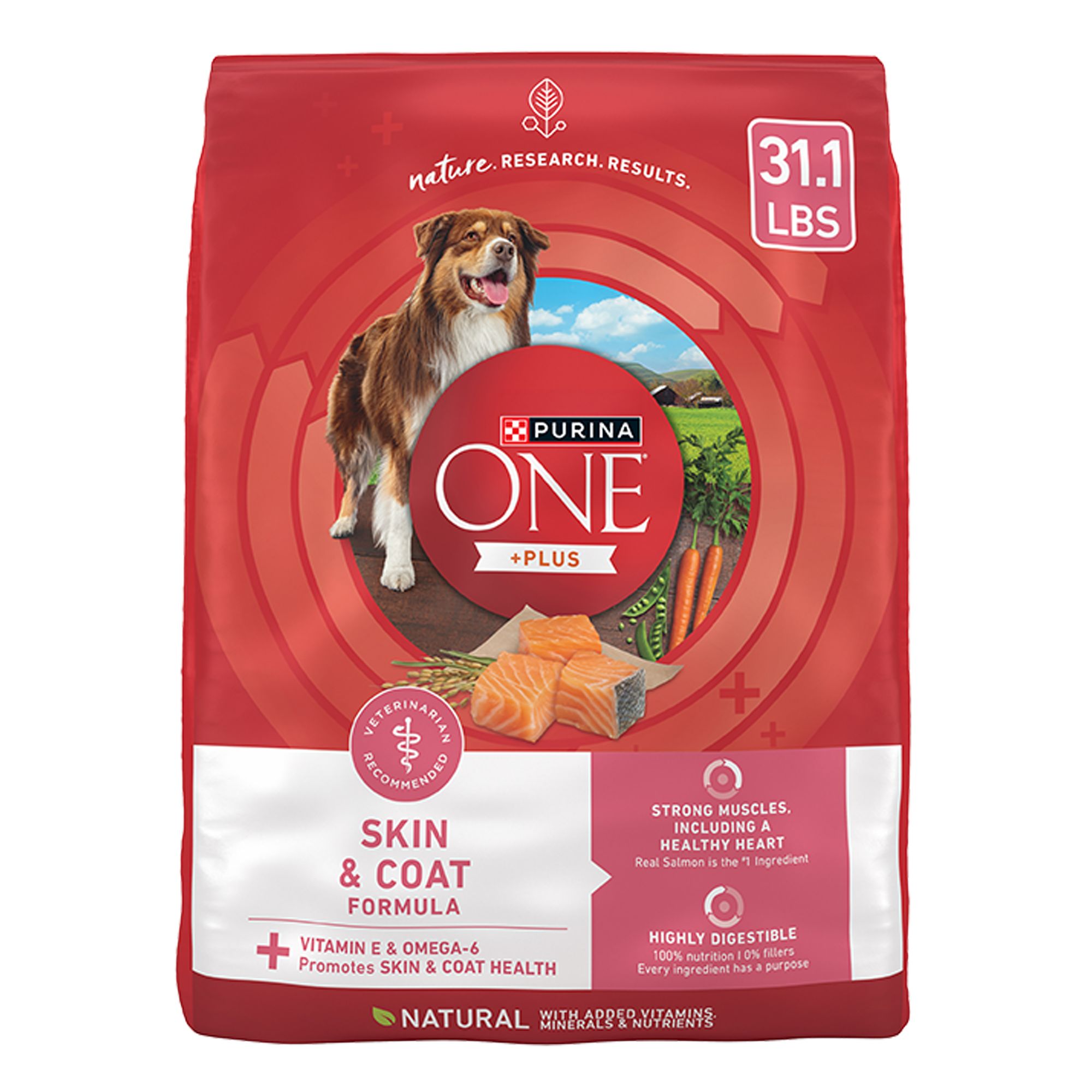 Purina ONE +Plus SmartBlend Adult Dog Dry Food - Salmon, No Artificial Preservatives, With Vitamins, Size: 31.1 lb | PetSmart