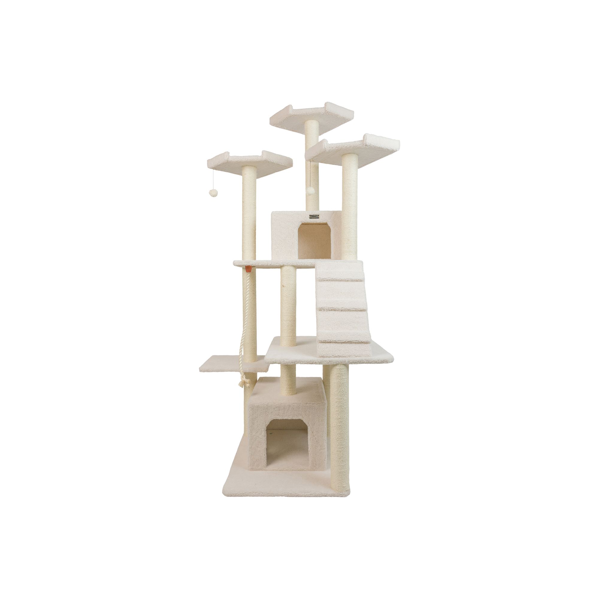 Armarkat 82-in Large Real Wood Cat Tree and Condo, Ivory | PetSmart