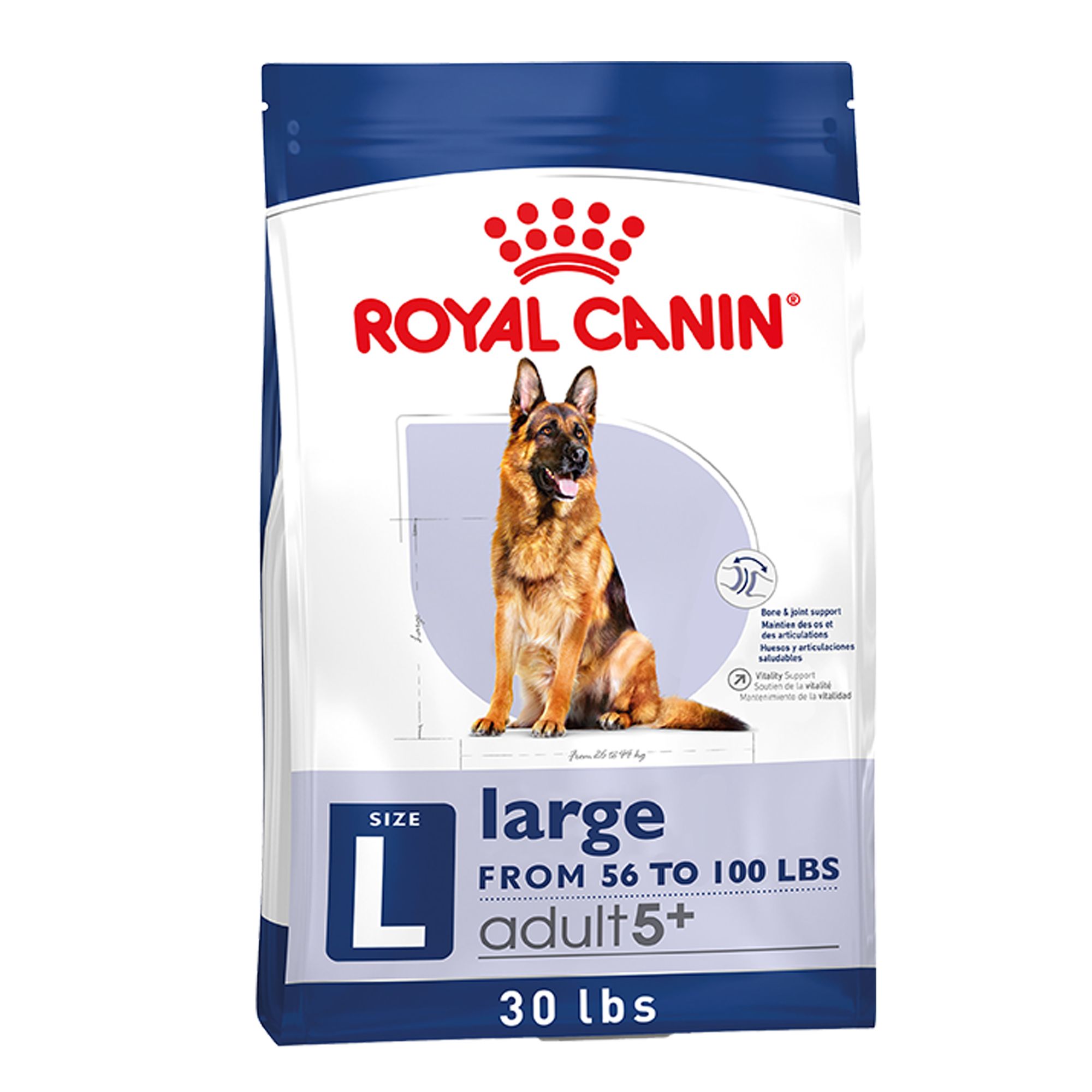 Royal Canin Size Health Nutrition Large Breed Adult 5+ Dog Dry Food - 30 lb | PetSmart Green
