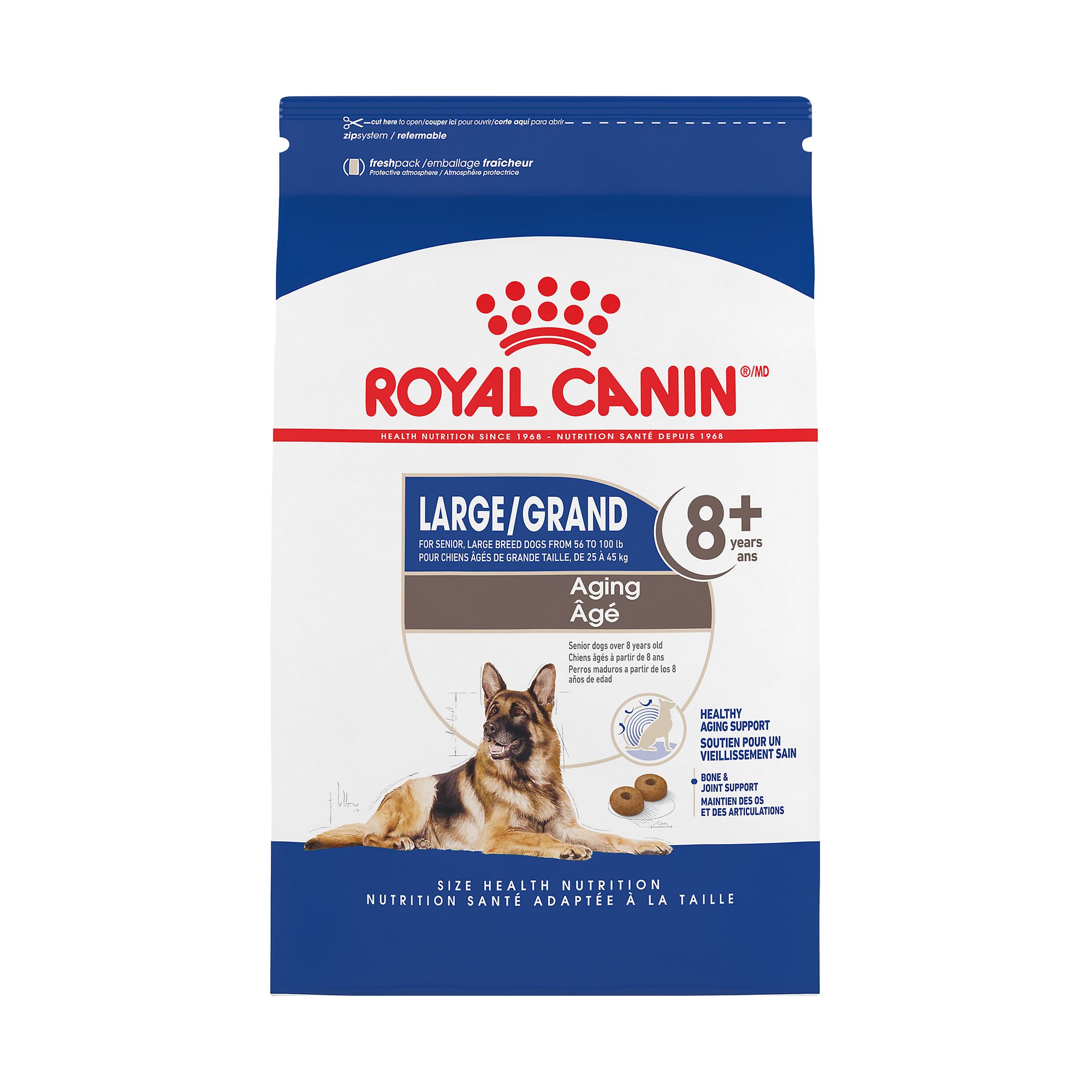 Royal Canin Size Health Nutrition Large Breed Aging 8+ Senior Dog Dry Food - 30 lb | PetSmart Green