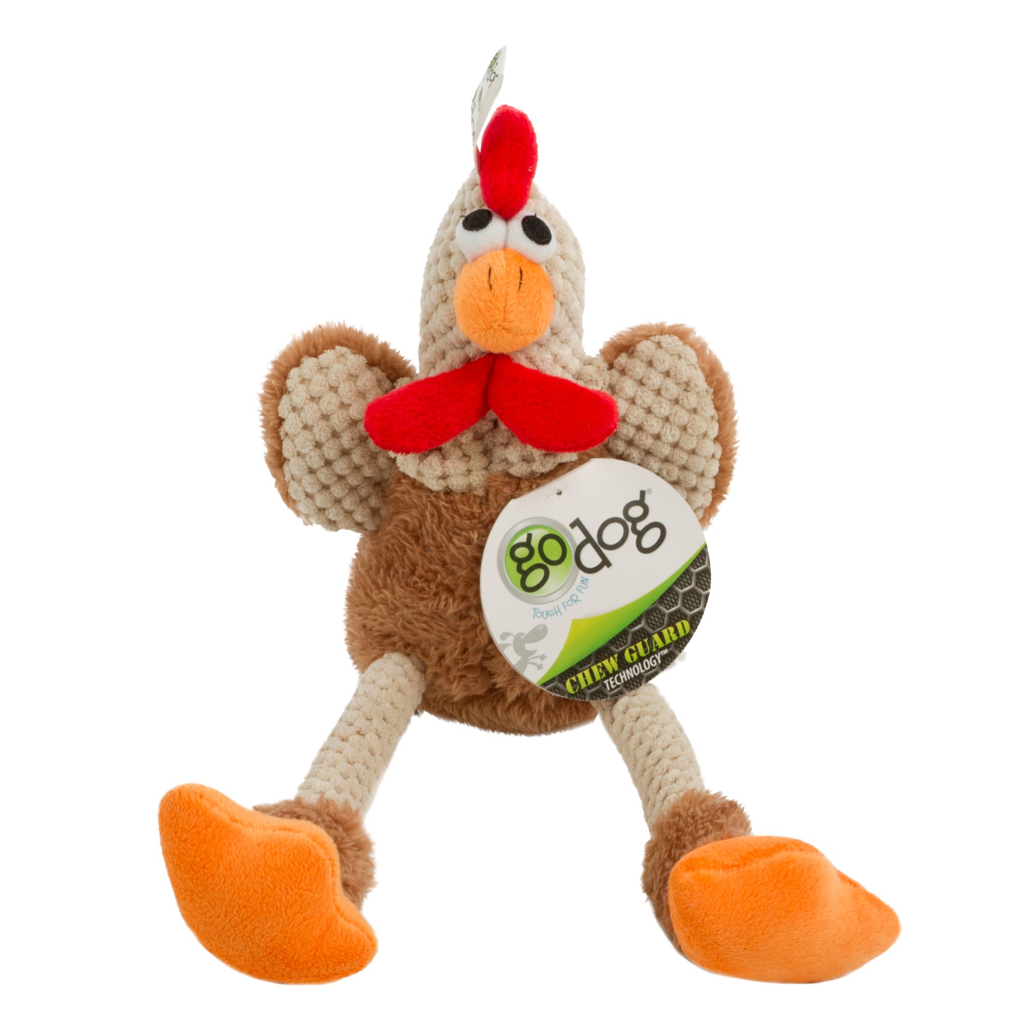 goDog Checkers Skinny Rooster Squeaker Dog Toy size: Small, 