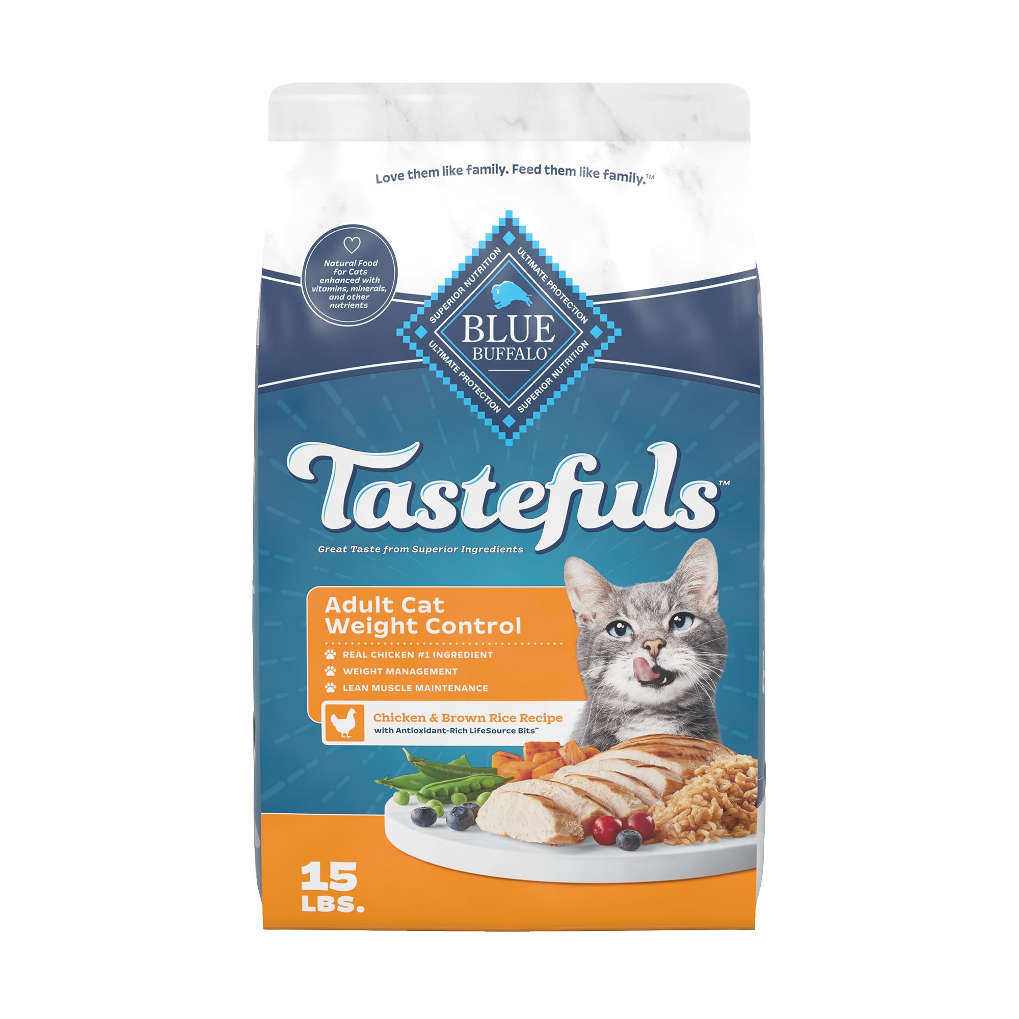 Blue Buffalo Tastefuls; Adult Dry Cat Food - Natural, Chicken, Size: 15 lb | PetSmart