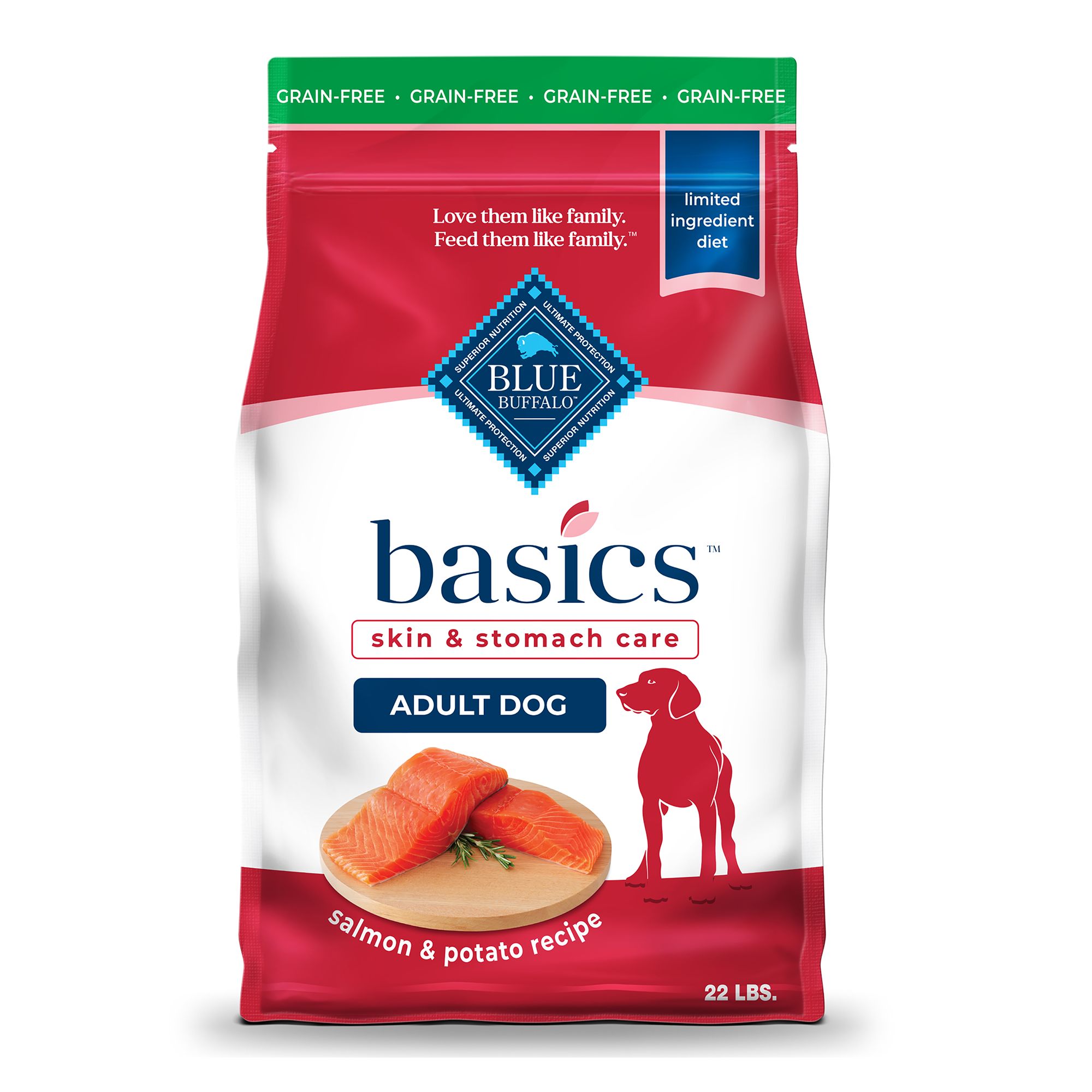 Blue Basics Adult Dog Food Limited Ingredient Grain Free Salmon And Potato Size 22 Lb Blue Buffalo Blue Basics Adult Dog Food Limited Ingredient Grain Free Salmon And Potato Size 22 Lb Blue Buffalo