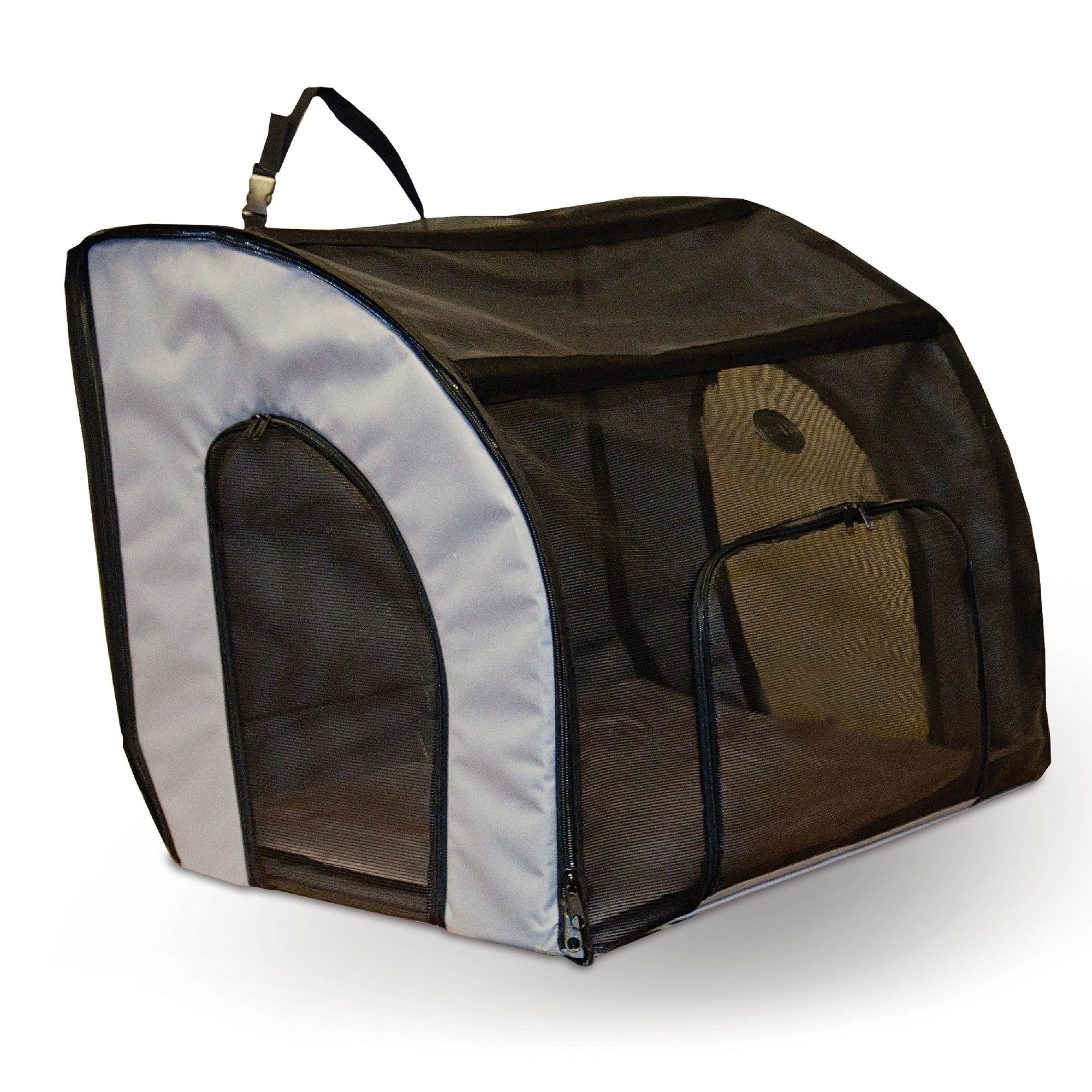 K&H Pet Products Travel Safety Carrier in Black/Grey, Size: 22"L x 29.5"W 25.5"H | Mesh/Nylon PetSmart
