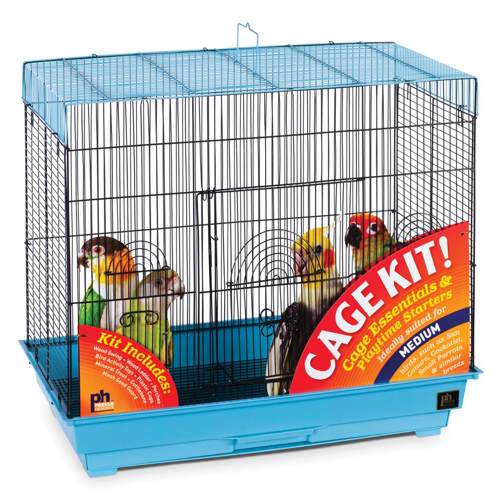 Prevue Pet Products Flight Bird Cage Kit in Blue/Black, Size: 26"L x 14"W 22.5"H | Plastic PetSmart