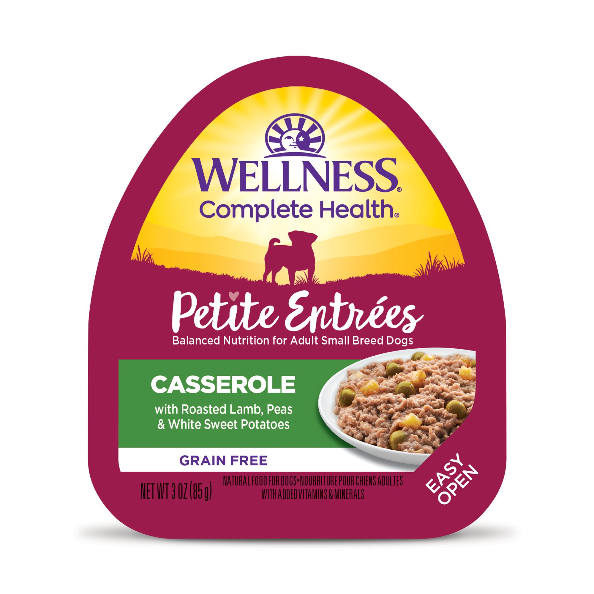 Wellness Petite Entrees Small Breed Adult Dog Food - Natural, Grain Free, Casserole, Size: 3 oz, Flavor: Lamb | PetSmart White