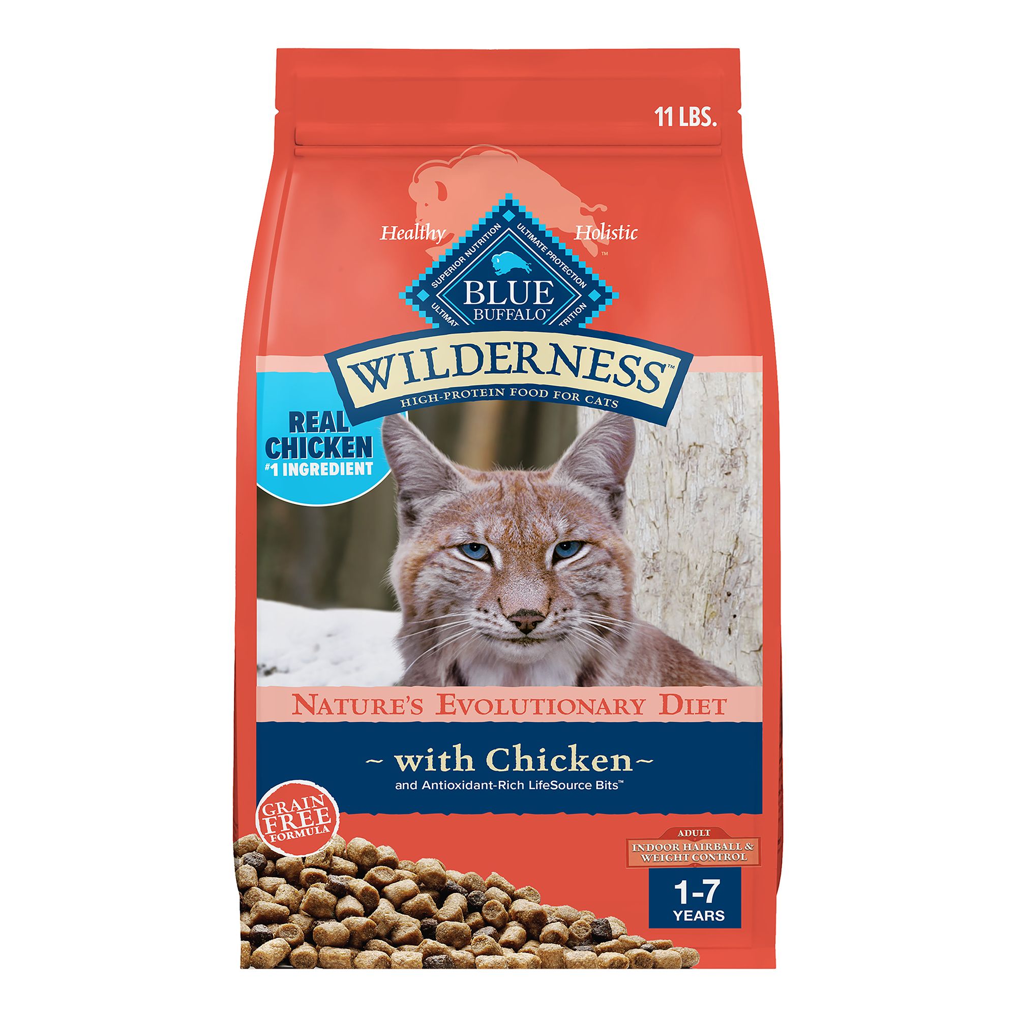 Blue Buffalo Wilderness; Adult Dry Cat Food - Grain Free, High-Protein, Chicken, Size: 11 lb | PetSmart