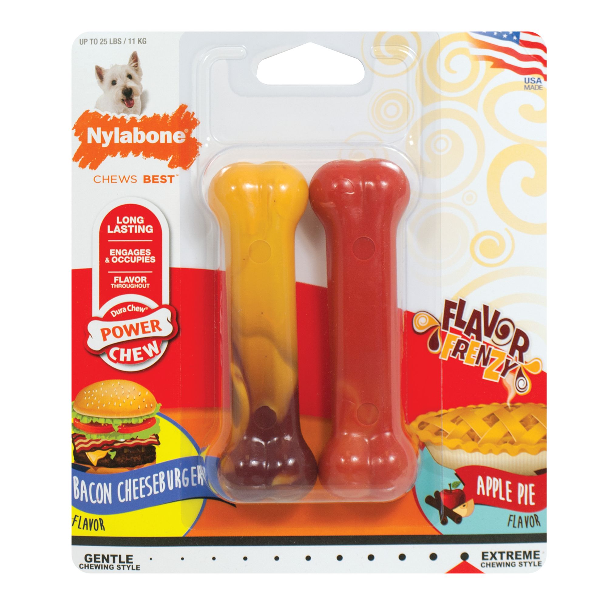 Nylabone&reg; Flavor Frenzy Bacon Cheeseburger and Apple Pie