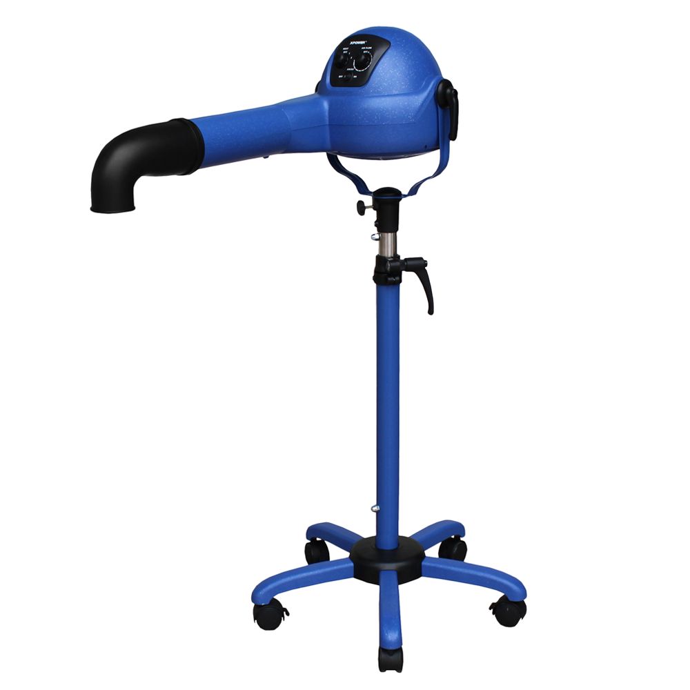 XPOWER B-16 Variable Speed Brushless DC Motor 1/4 HP Stand Pet Dryer in Blue | Carbon/Plastic PetSmart