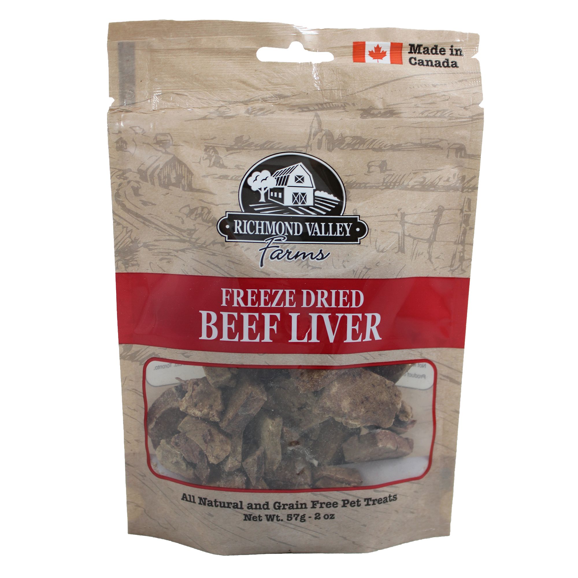 Richmond Valley Farms Freeze Dried Dog Treats - Natural, Grain Free, Beef Liver (57 g)
