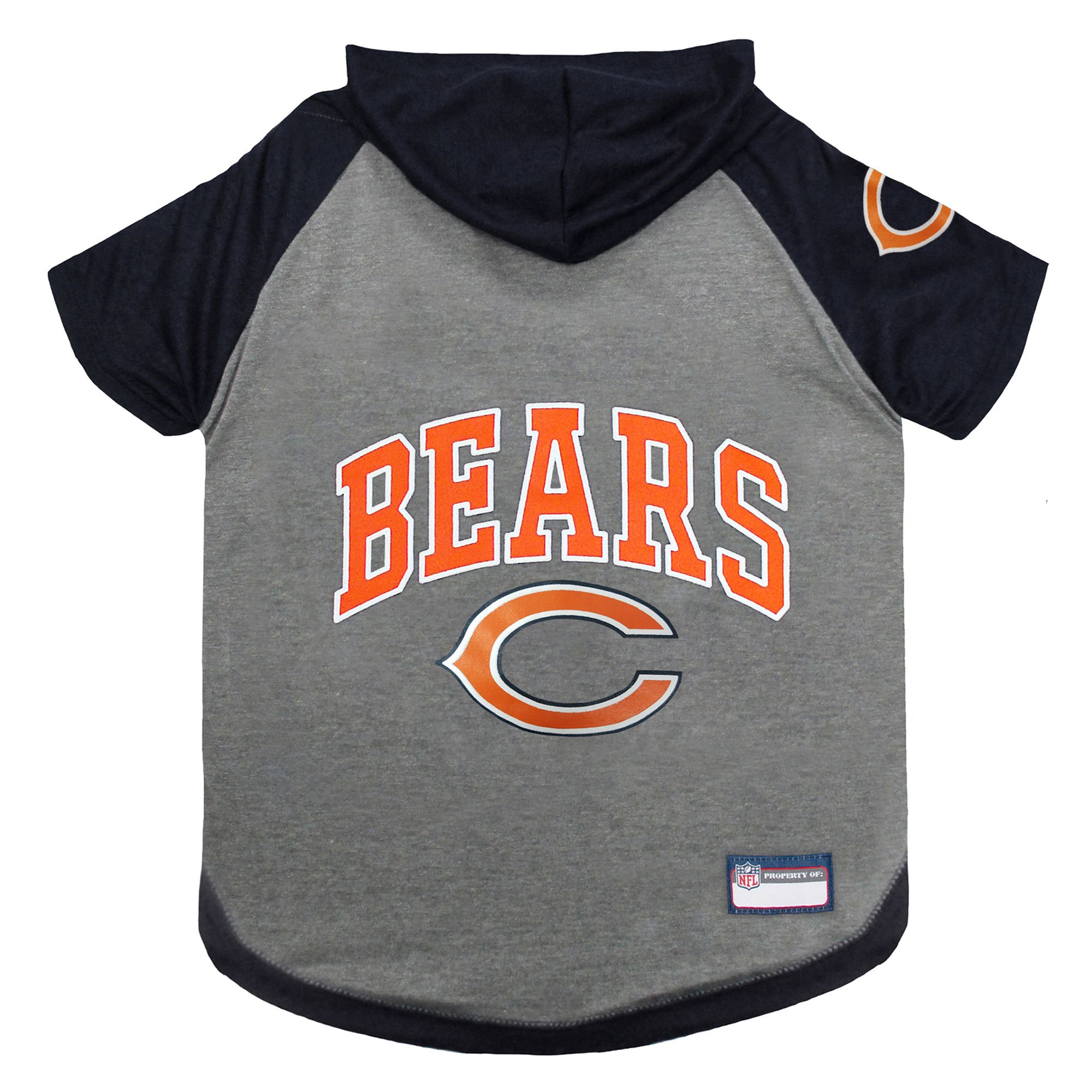 Pets First Chicago Bears Nfl Hoodie T-Shirt in Grey, Size: Medium | PetSmart