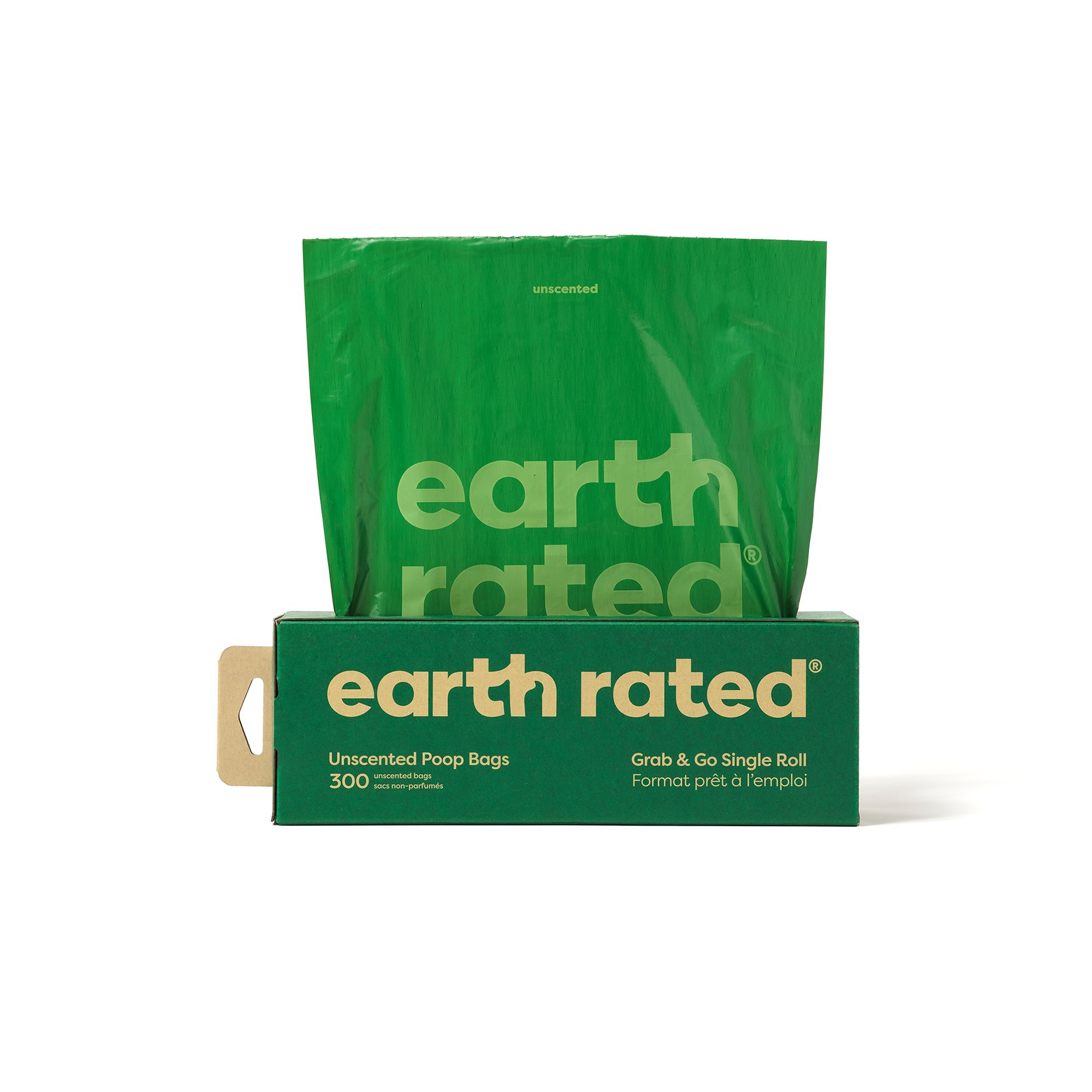 Earth Rated Unscented Leakproof Dog Poop Bags, 300 Count on 1 Grab-and-Go Bulk Single Roll