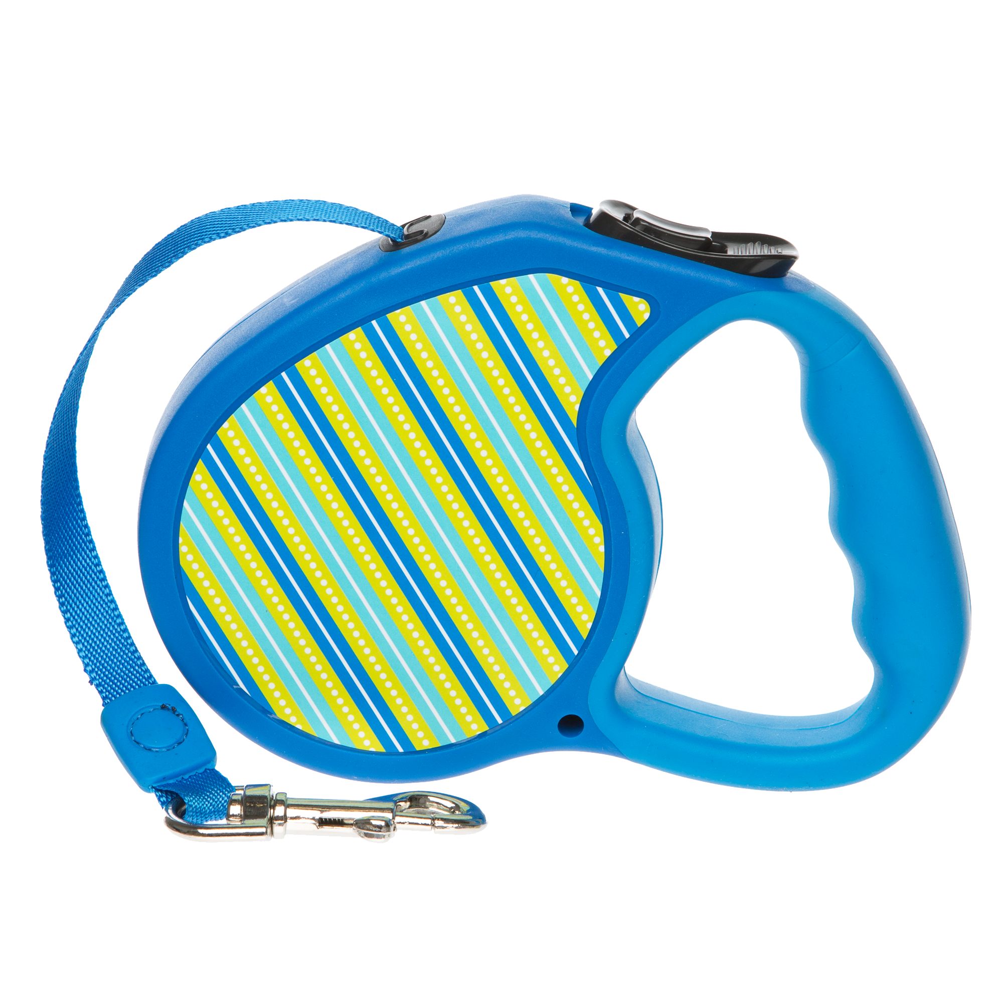 Top Paw&reg; Retractable Fashion Blue Stripe Dog Leash size