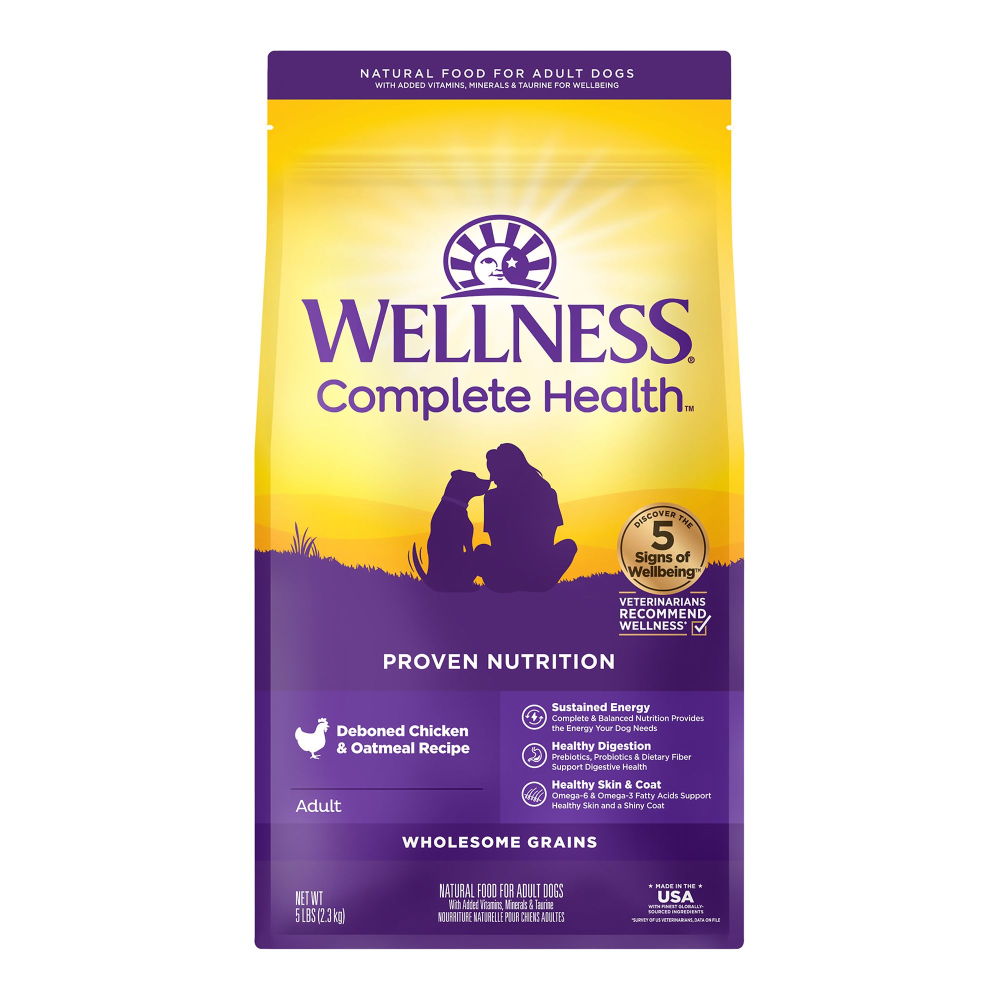 Wellness Complete Health Adult Dog Food - Natural, Size: 5 lb, Flavor: Chicken | PetSmart Green