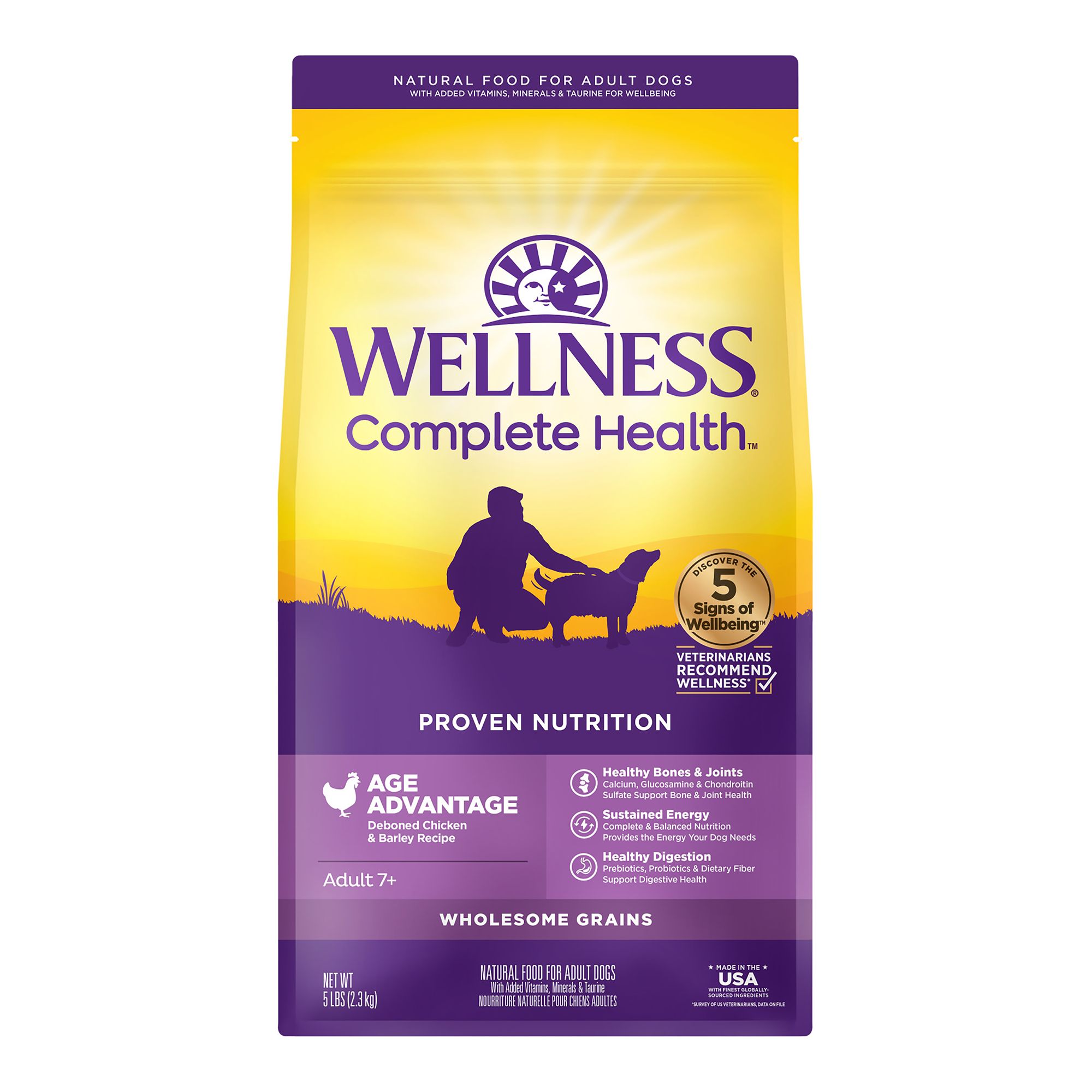 Wellness Complete Health Senior Dry Dog Food - Natural, Chicken and Barley, Size: 5 lb | PetSmart Green