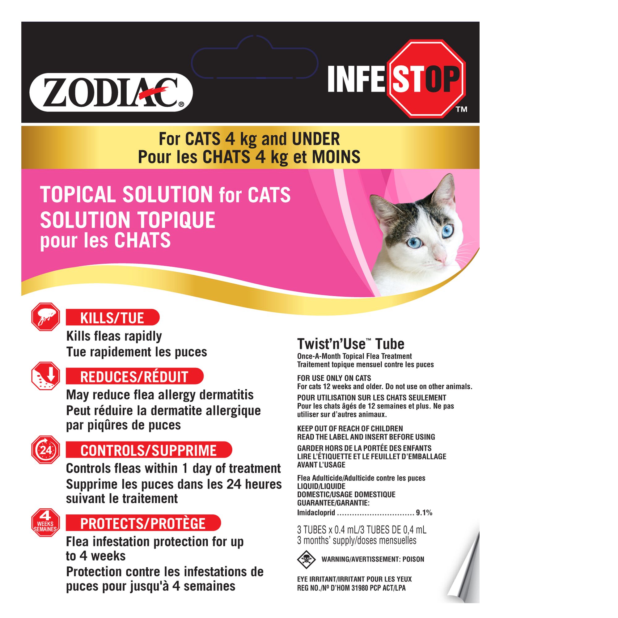 ZODIAC® Infestop Cat Topical Solution (1.5 lbs and Over)