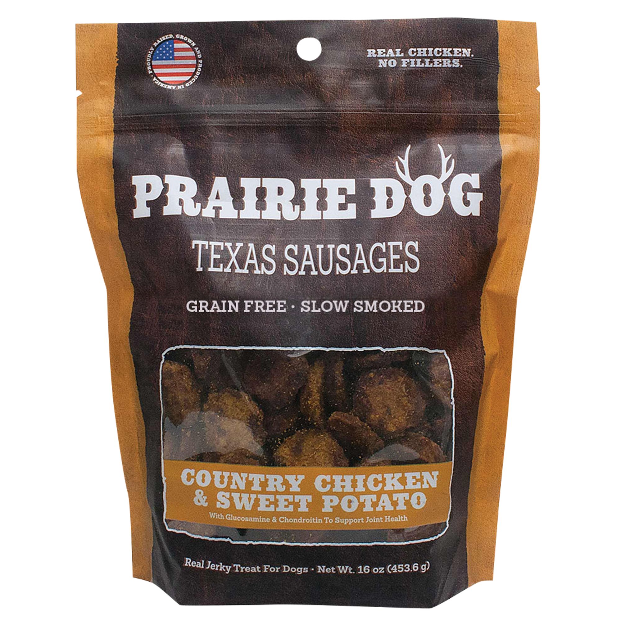Prairie Dog Texas Sausages Dog Treat Natural Grain Free Country Chicken And Sweet Potato Size 16 Oz Prairie Dog Texas Sausages Dog Treat Natural Grain Free Country Chicken And Sweet Potato Size 16 Oz