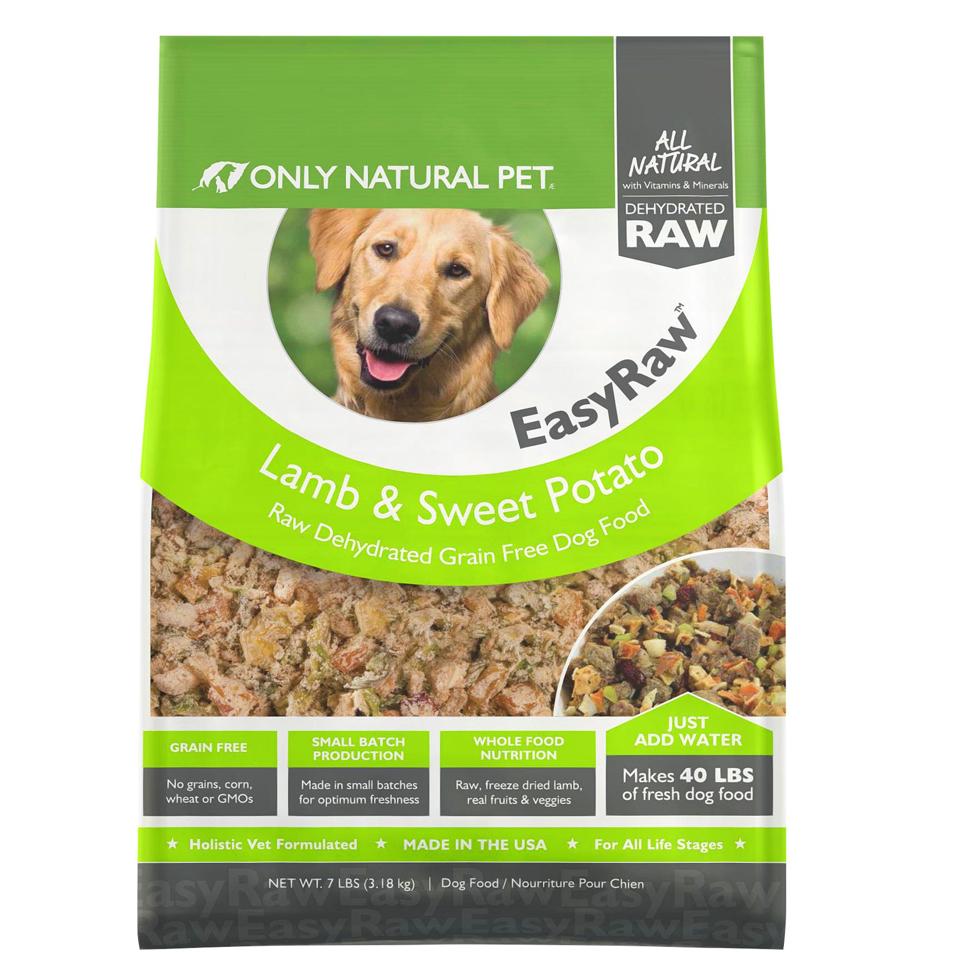 Only Natural Pet EasyRaw Dog Food Raw, Grain Free, Dehydrated, Lamb