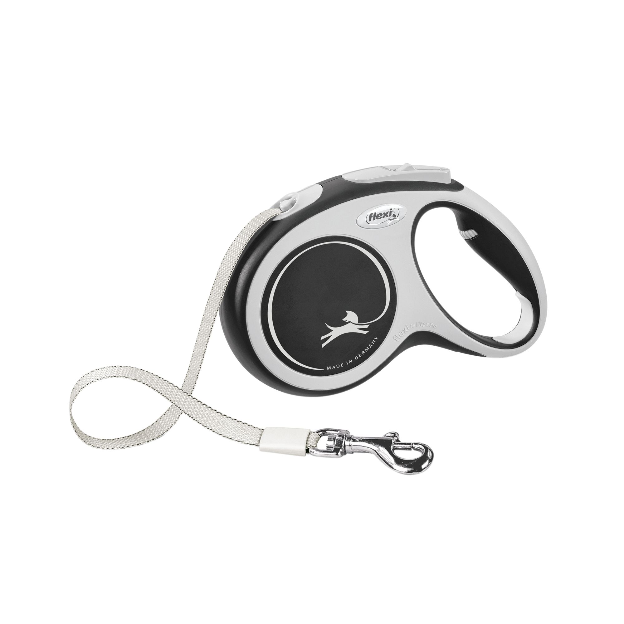 Flexi New Comfort Retractable Tape Dog Leash in Black, Size: Small - 16 Ft | PetSmart