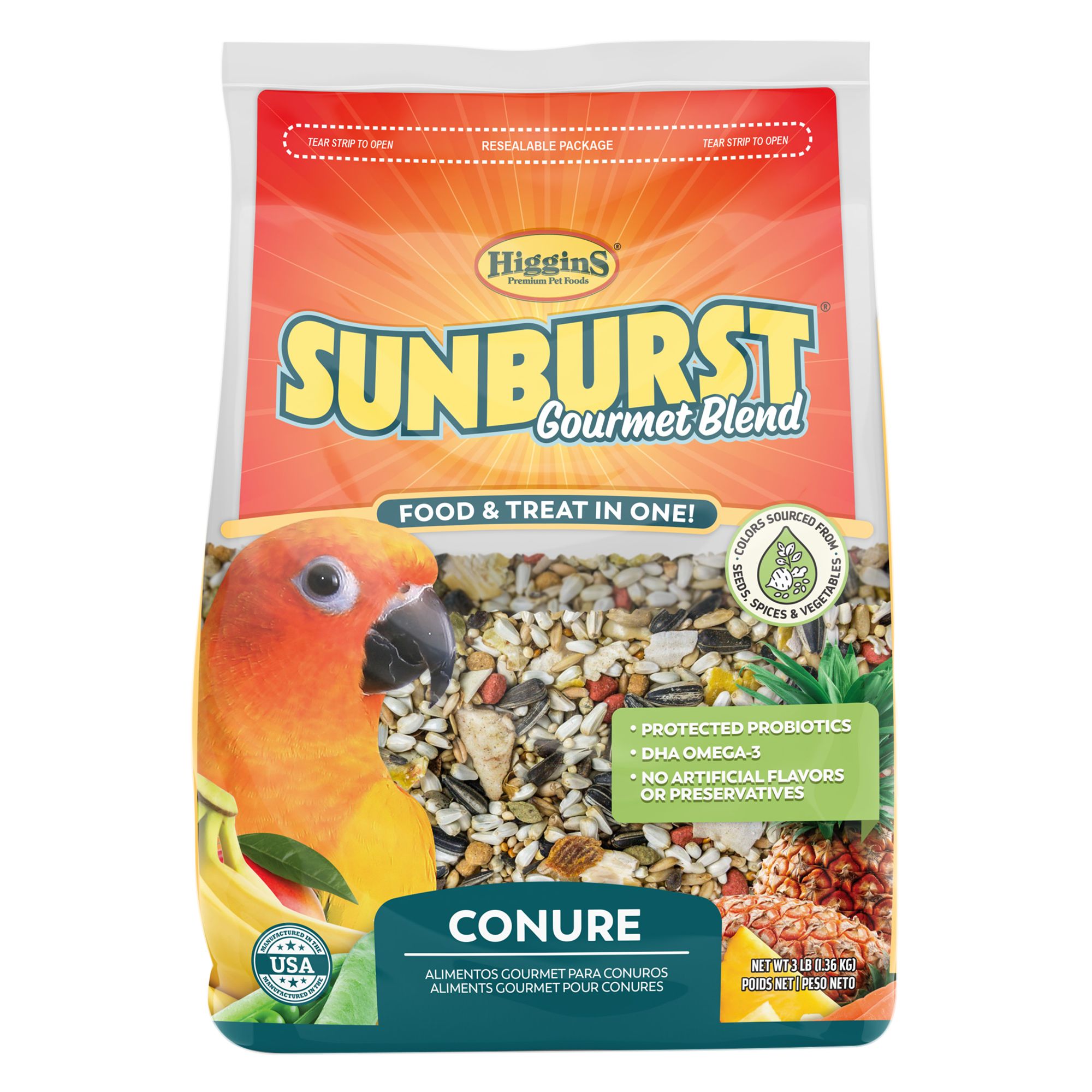 Higgins Sunburst Gourmet Blend Conure Food (3 Lb)