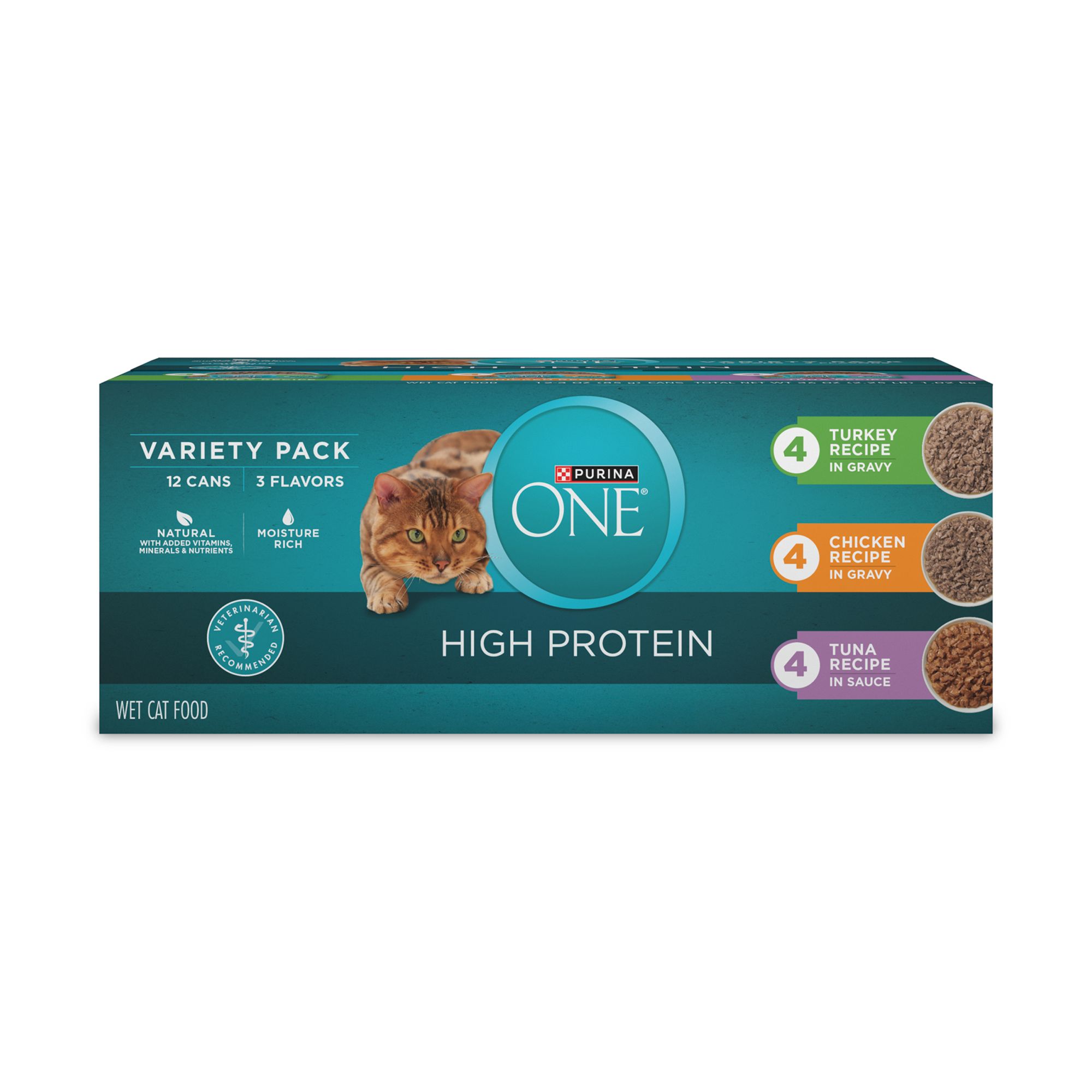 Purina ONE True Instinct All Life Stages Cat Wet Food - Variety Pack, 12 CT, 36 OZ size:12 Ct, Flavor: Chicken, Tuna, Turkey | PetSmart
