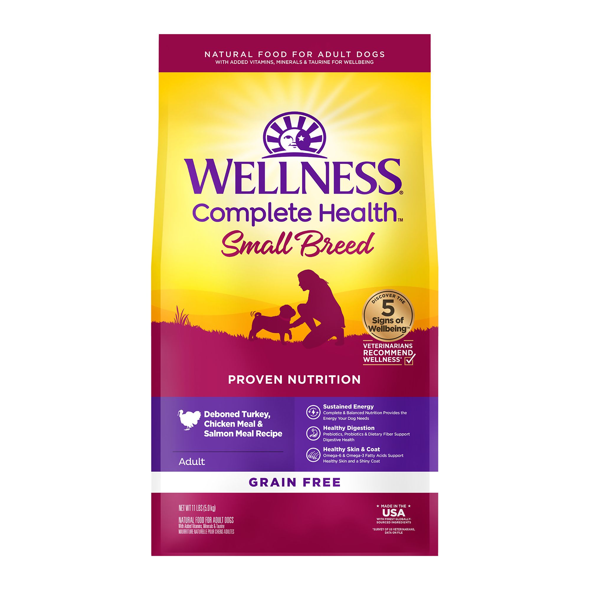 Wellness Complete Health Small Breed Adult Dry Dog Food - Grain Free, Turkey, Chicken and Salmon, Size: 11 lb | PetSmart