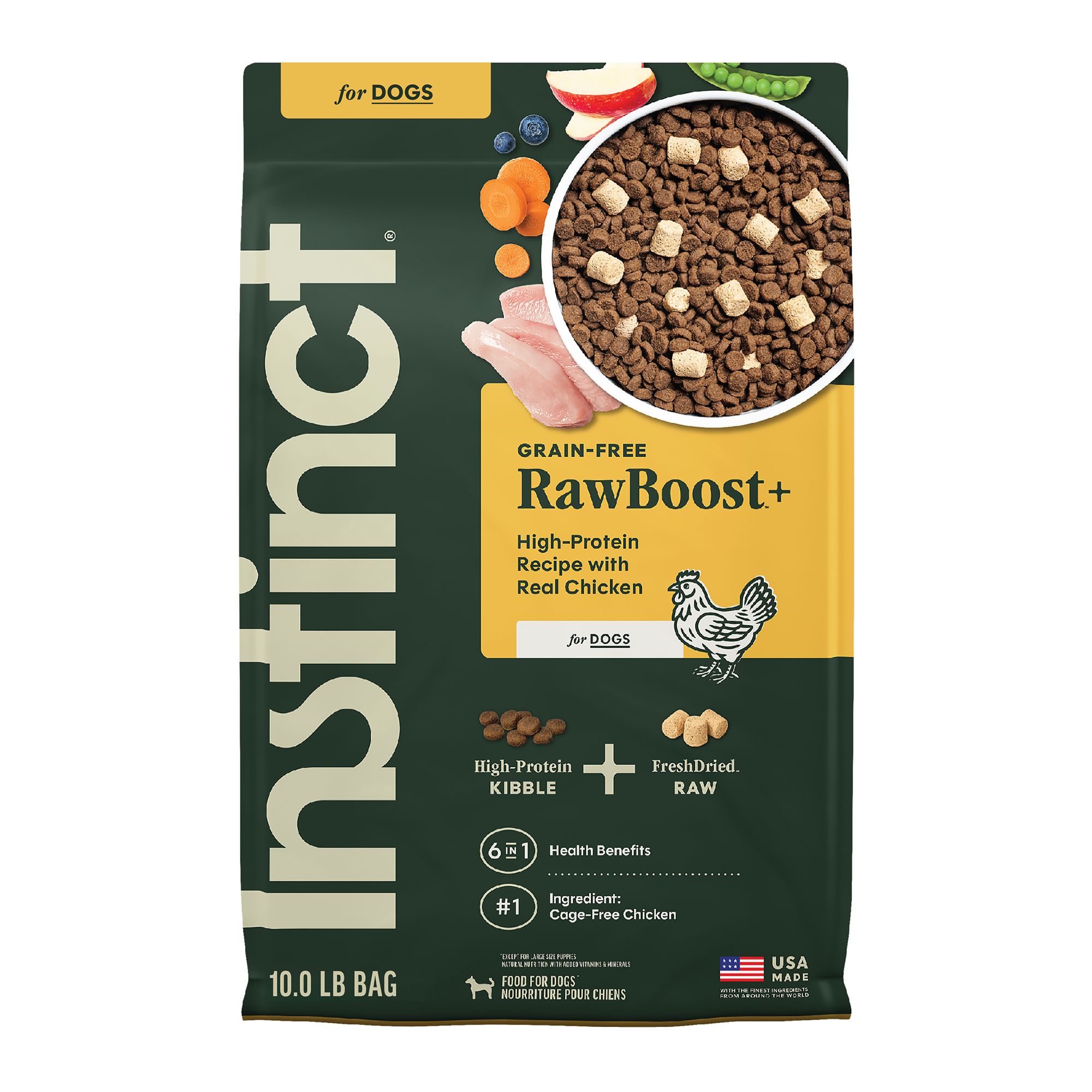 Instinct Raw Boost Kibble + Freeze-Dried All Life Stage Dry Dog Food - Raw, Grain Free, Chicken, Size: 10 lb | PetSmart Salmon
