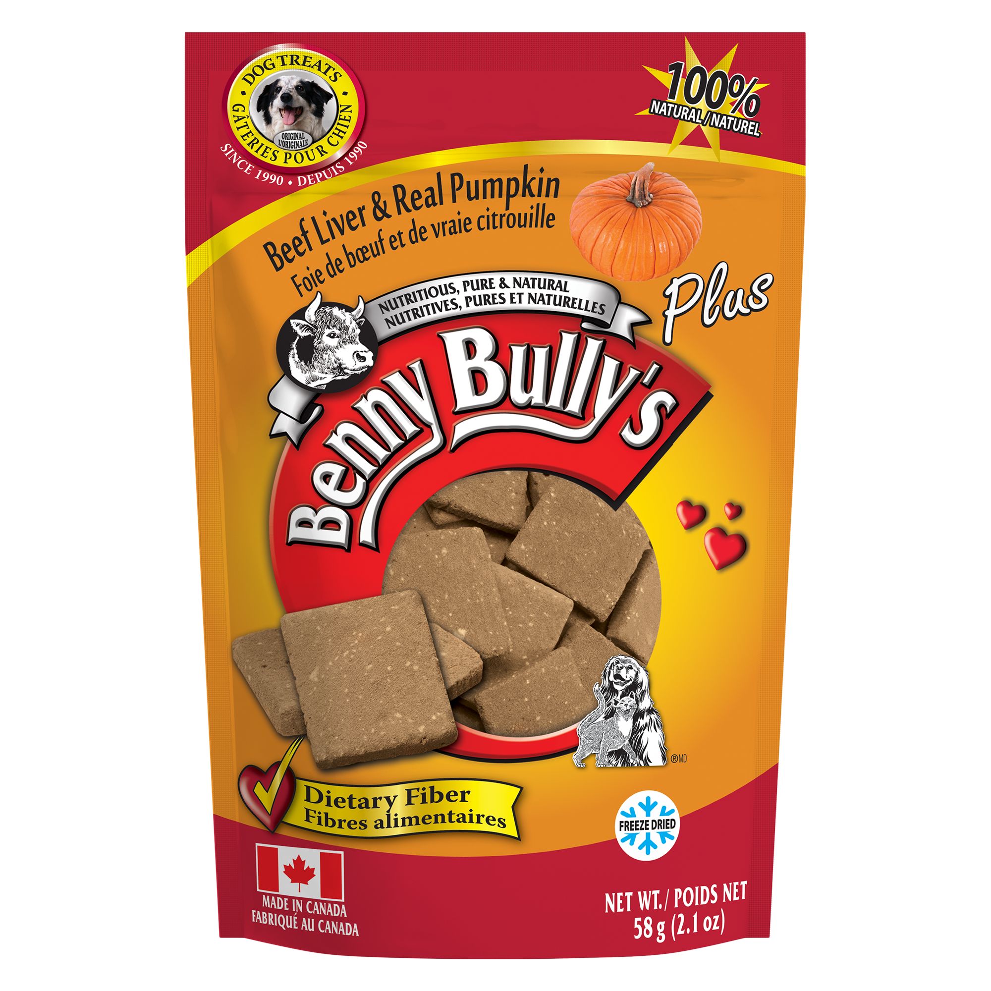 Benny Bully's Plus Dog Treat - Natural, Beef Liver & Pumpkin (58 g)