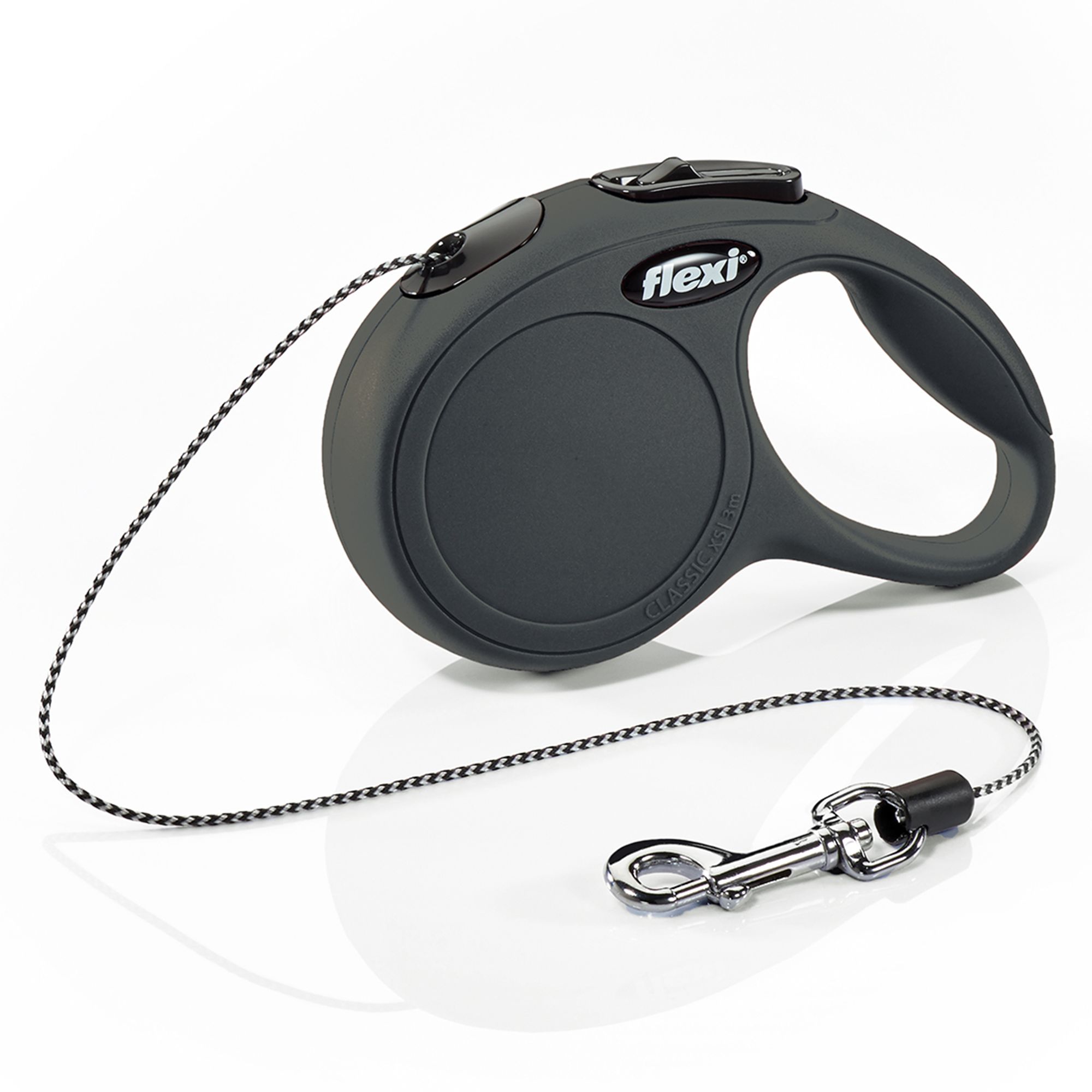 Flexi New Classic Retractable Cord Dog Leash - 10 Ft in Black, Size: XS | PetSmart