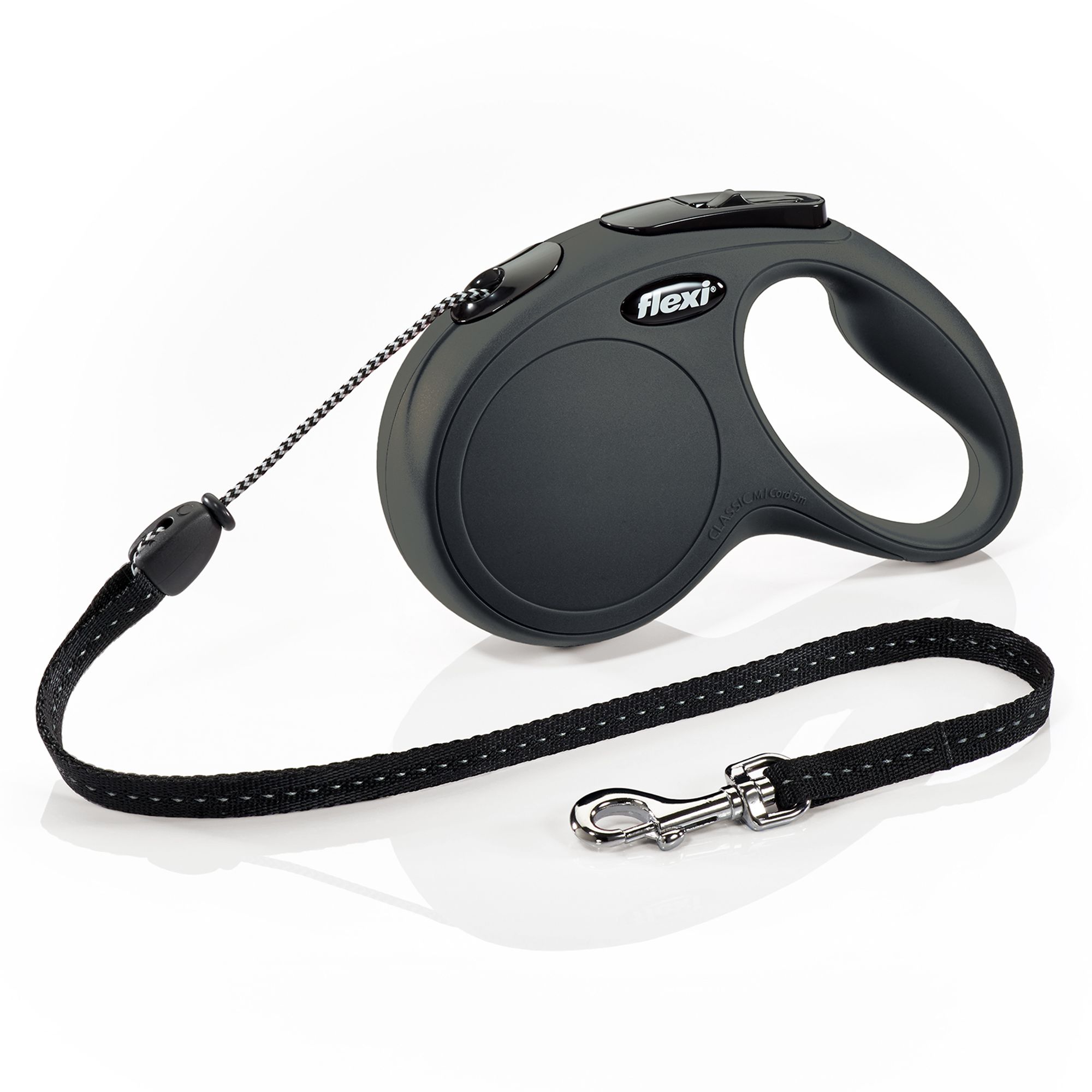 Flexi New Classic Retractable Cord Dog Leash in Black, Size: Medium - 26 Ft | PetSmart