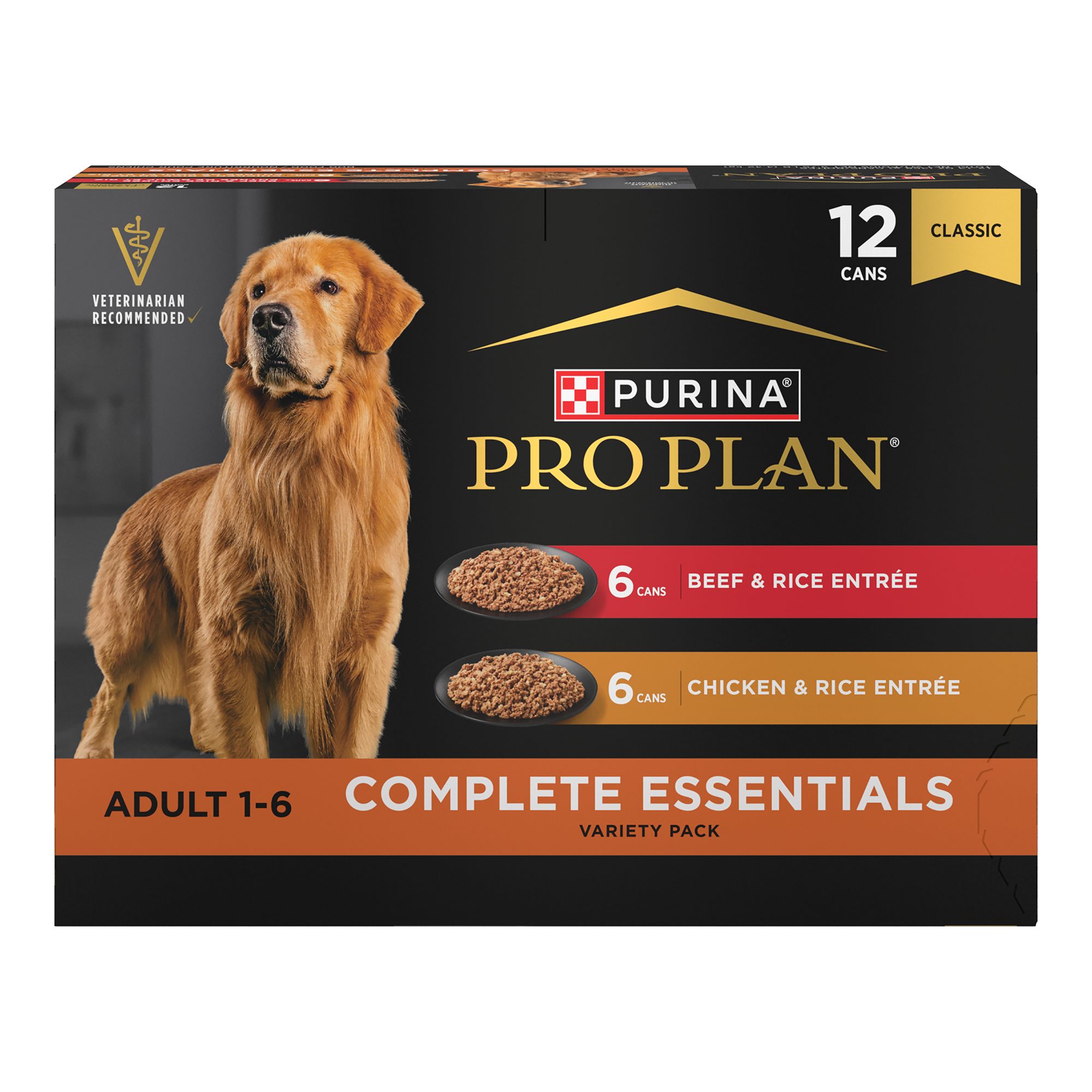 Purina Pro Plan Complete Essentials Variety Pack Adult Wet Dog Food - 13 Oz, 12 Count, Flavor: Beef, Chicken | PetSmart