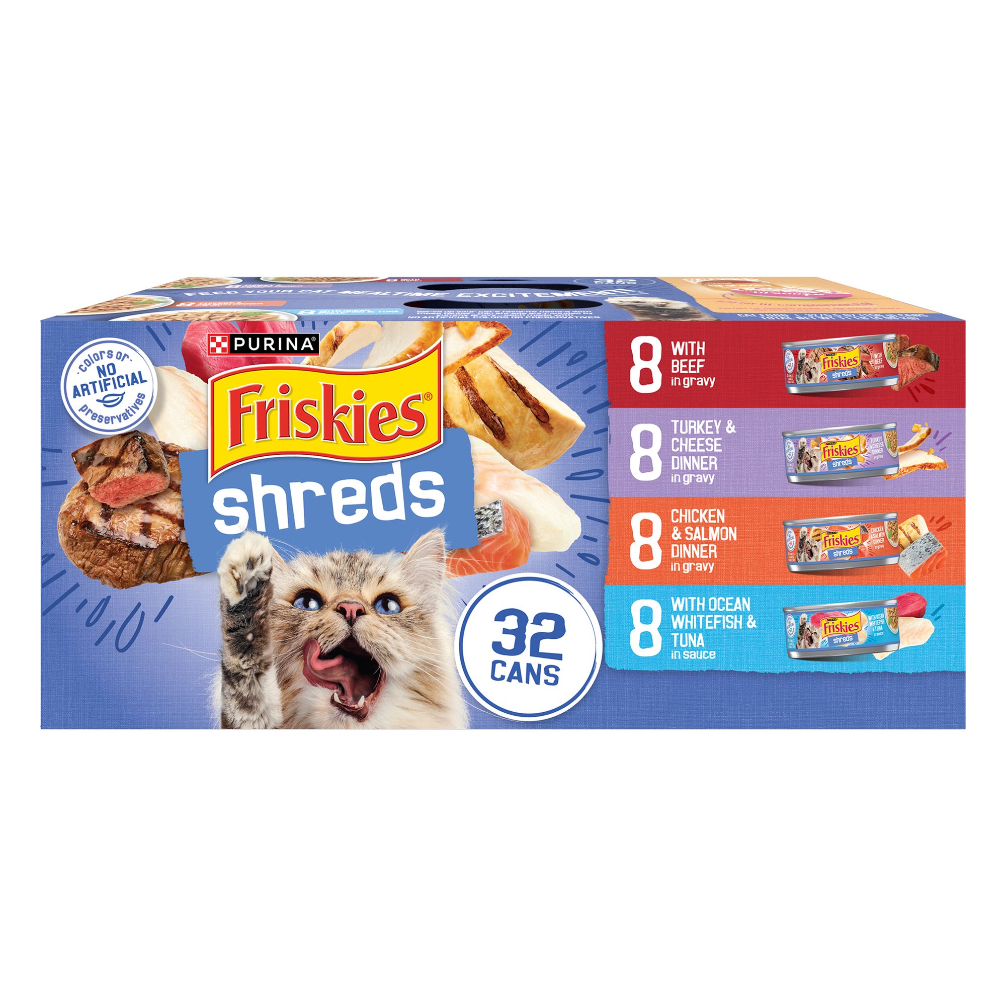 Purina Friskies Shreds Adult Cat Wet Food - Variety Pack, 32 CT, 176 OZ, Size: Count | PetSmart