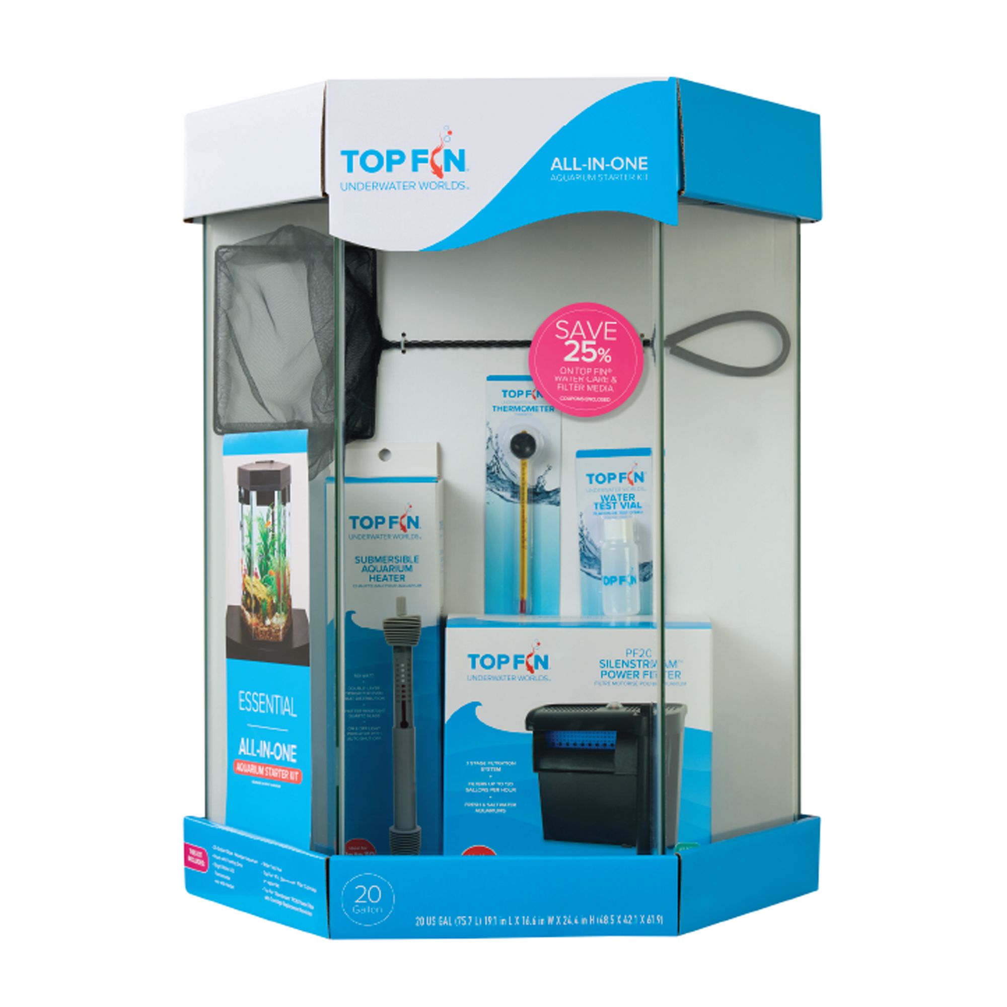 Top Fin® Captivate Aquarium Starter Kit - Fish Tank Starter Kit - 20 Gallon (20 Gal)